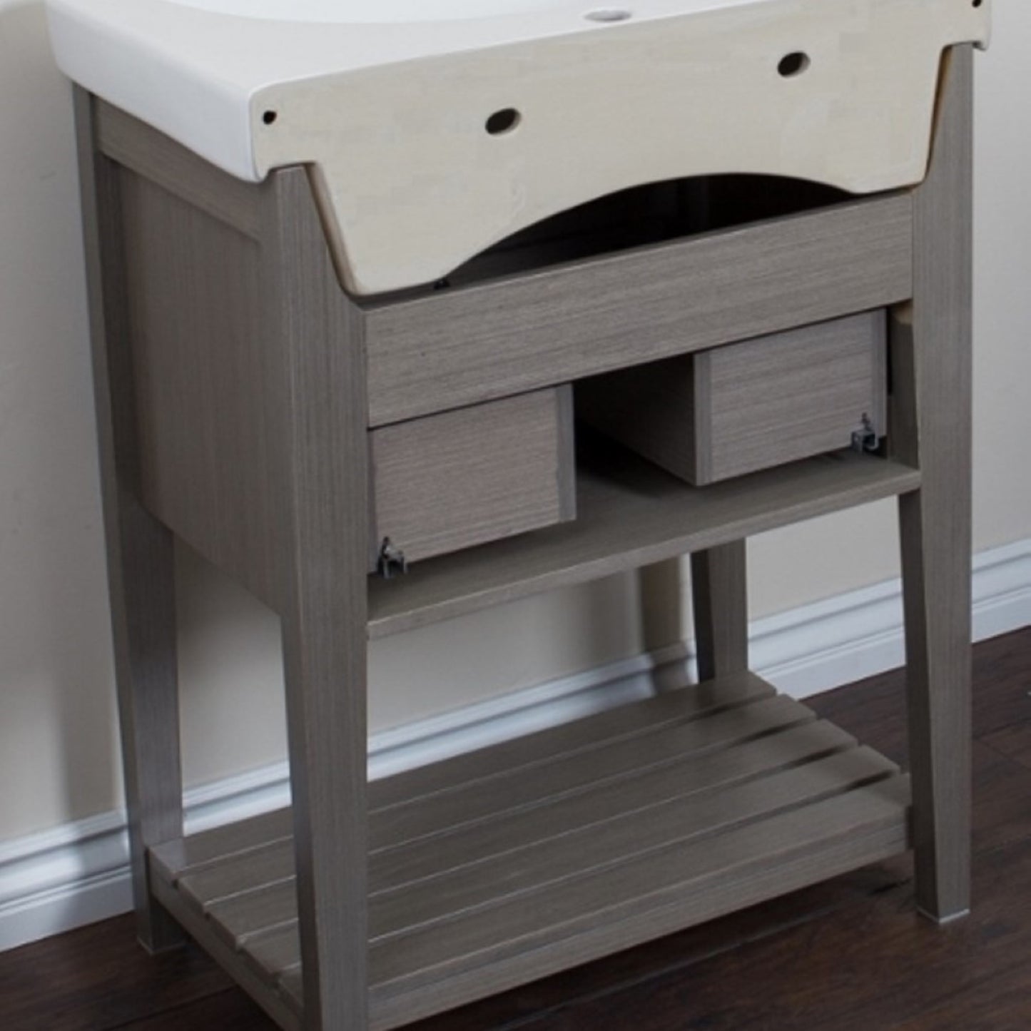 27.5" Single sink vanity Wood Gray
