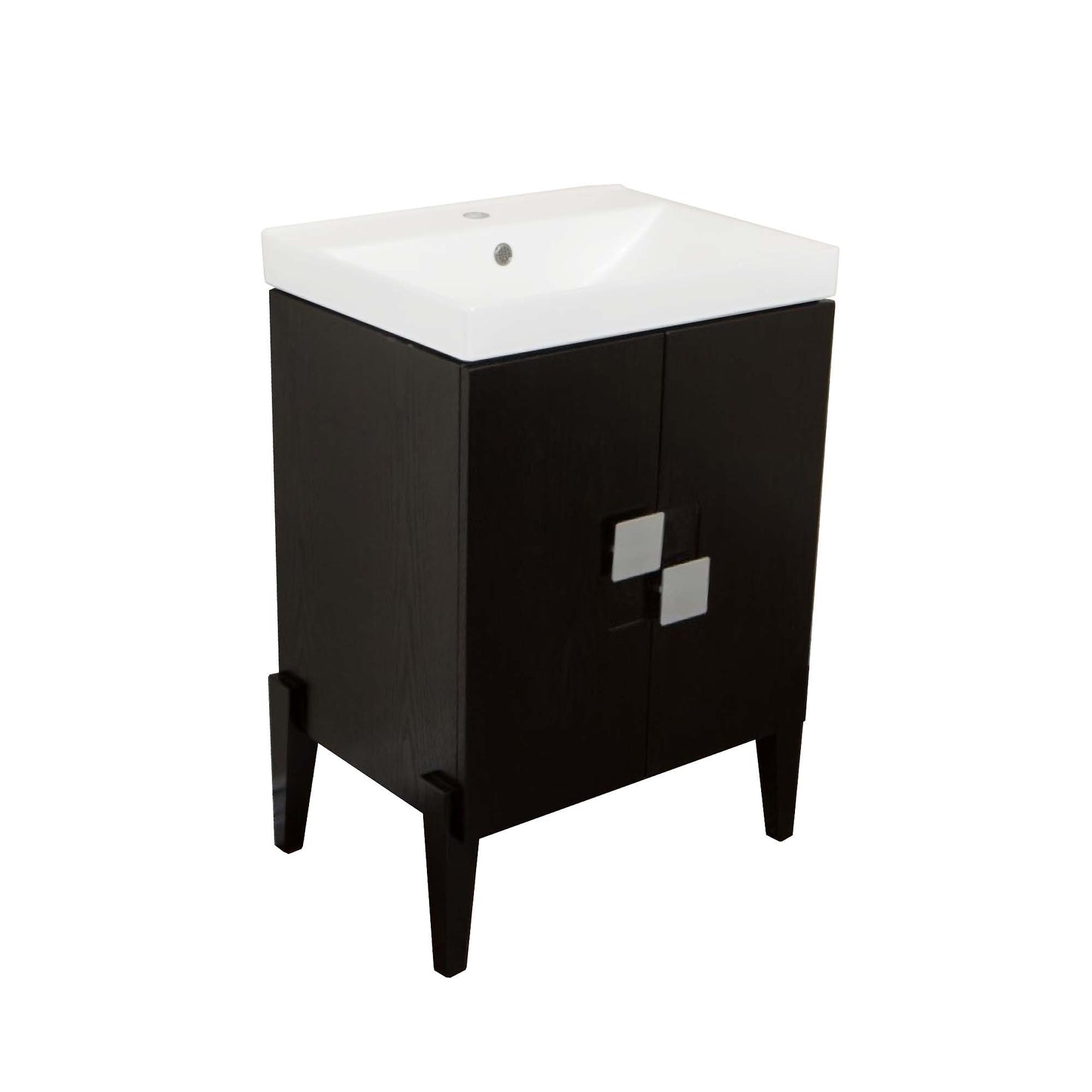 25" Single sink vanity Wood Black