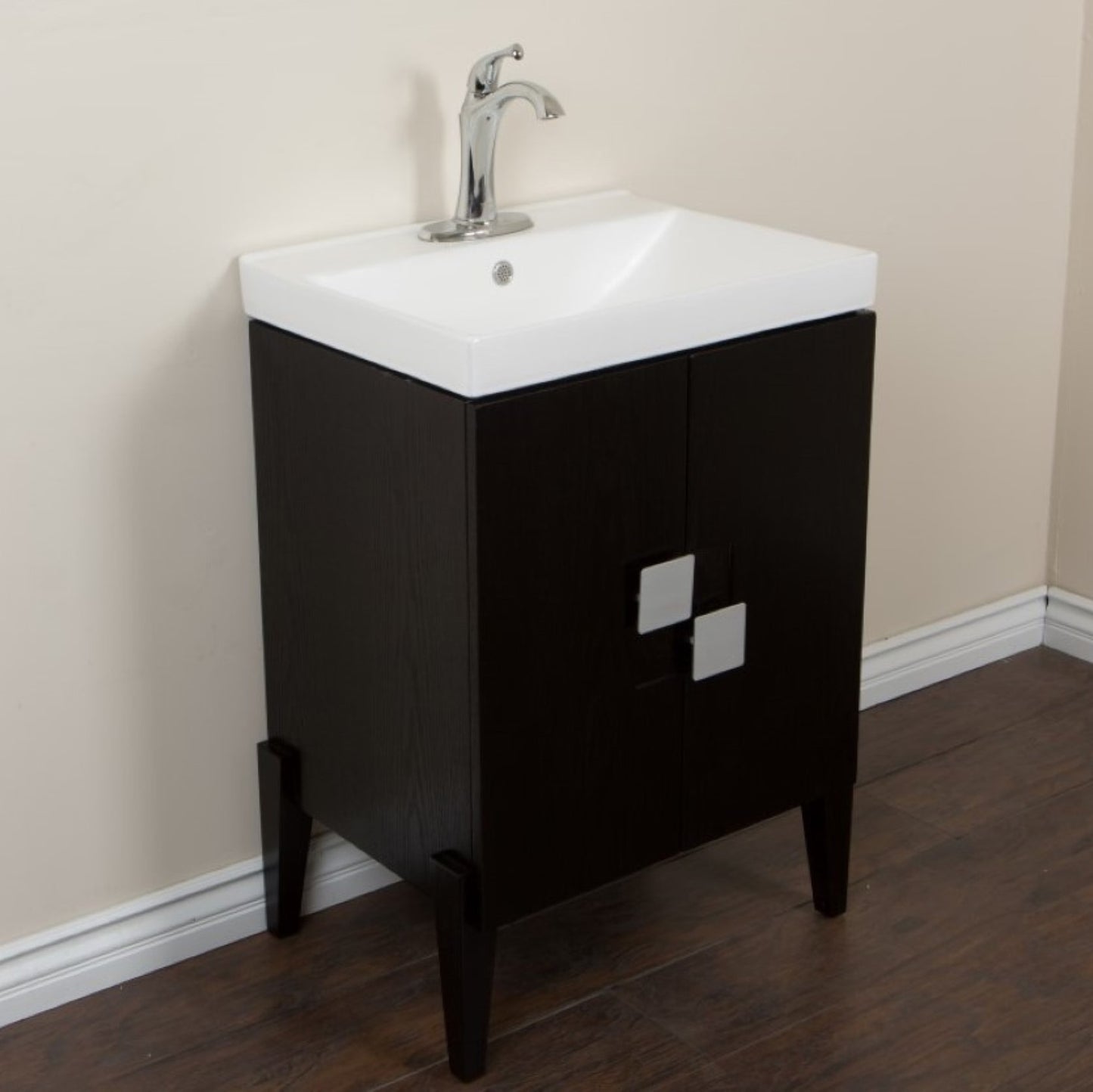 25" Single sink vanity Wood Black