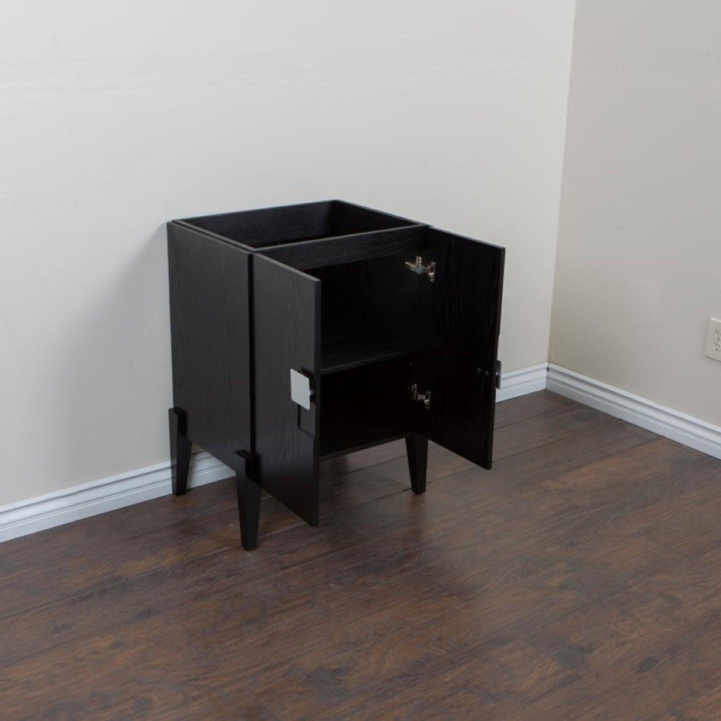 25" Single sink vanity Wood Black