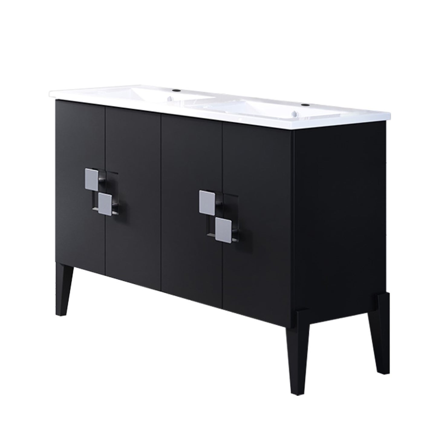 48" Double sink vanity wood walnut