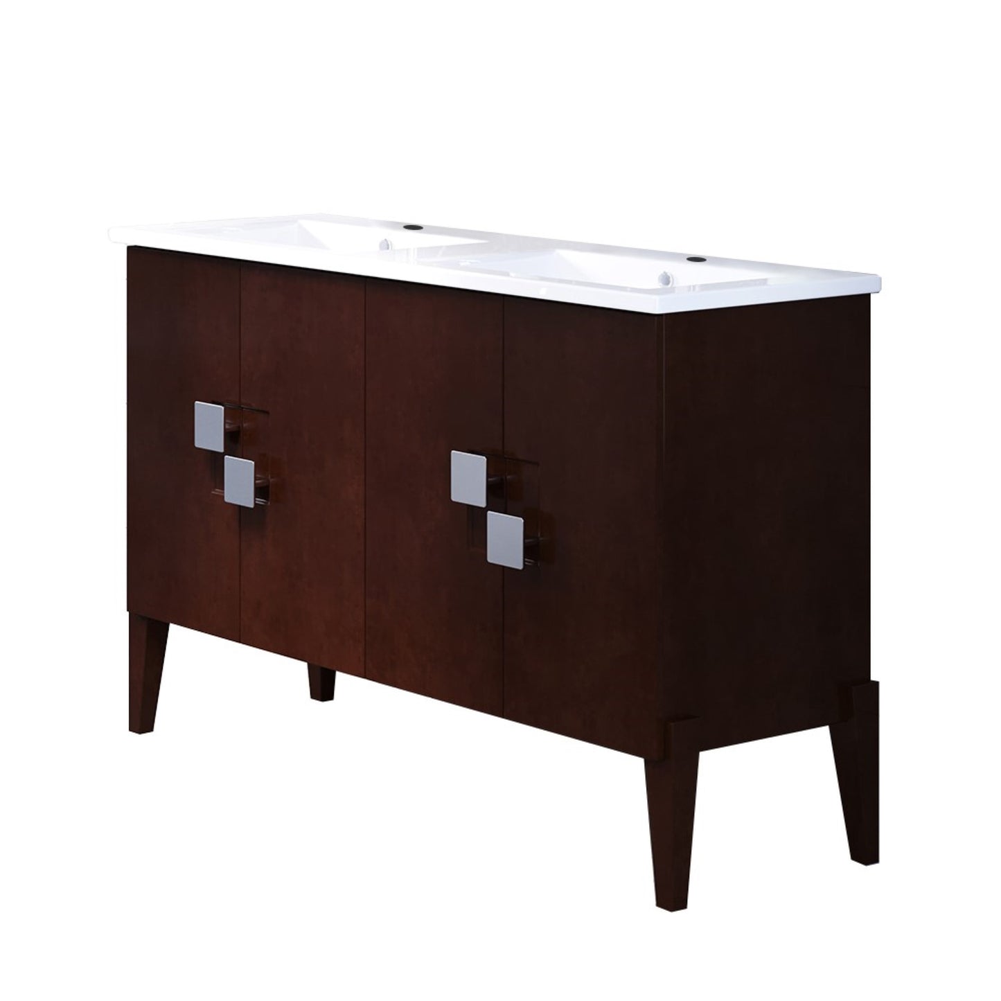 48" Double sink vanity wood walnut