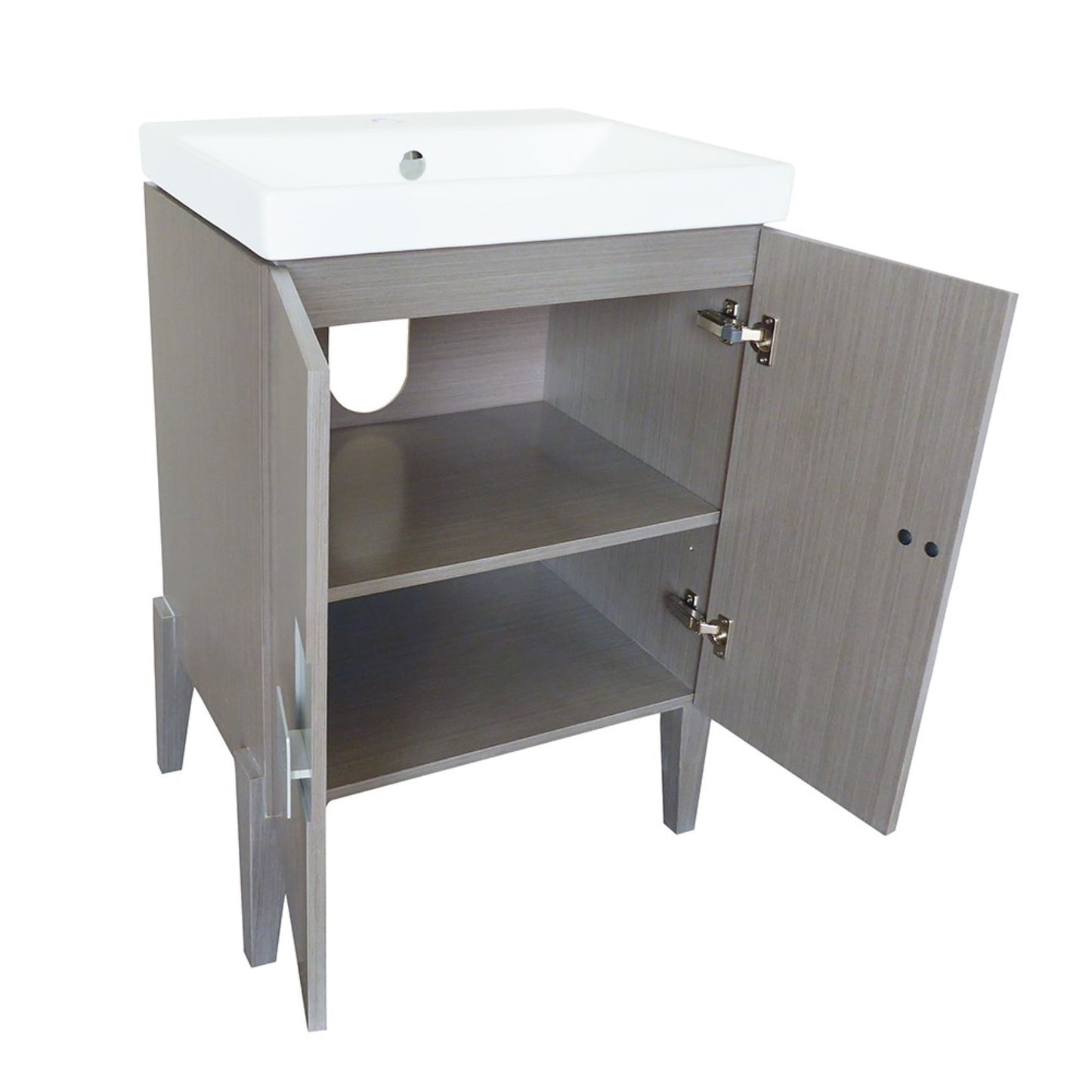 25" Single sink vanity Wood Gray