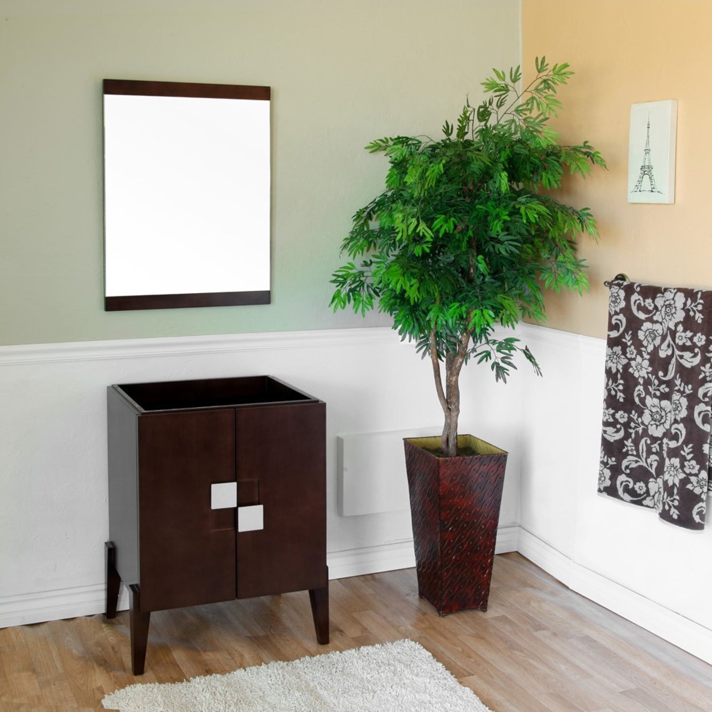 25" Single sink vanity Wood walnut