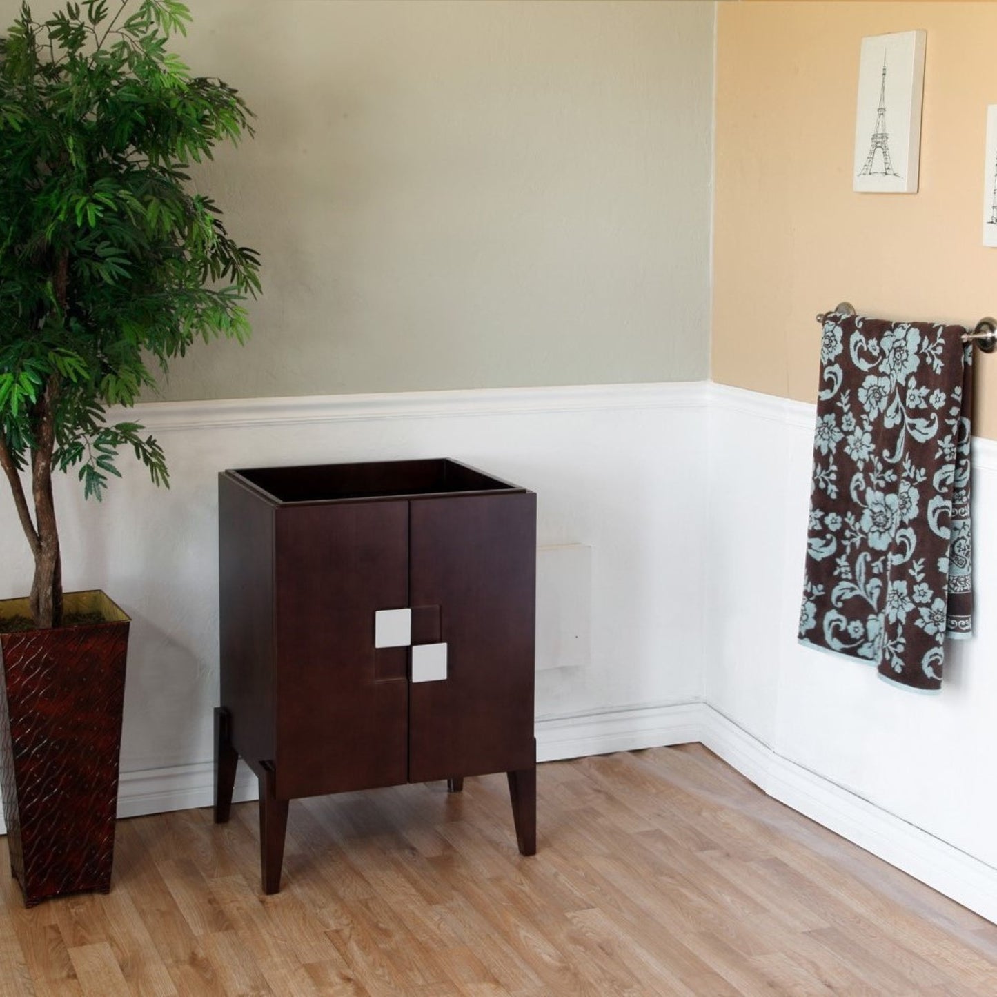 25" Single sink vanity Wood walnut