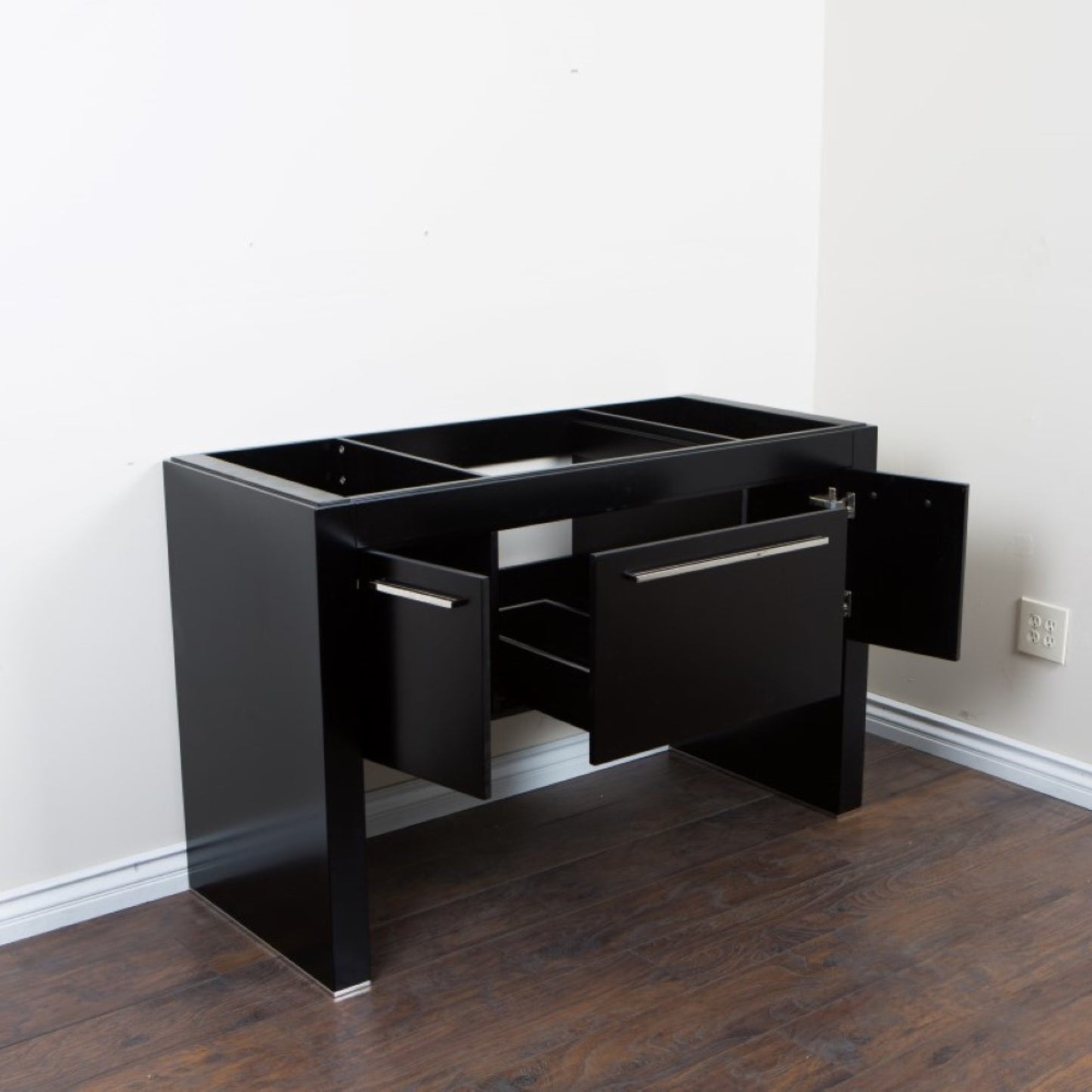 55.3" Single sink vanity Black Tan Brown