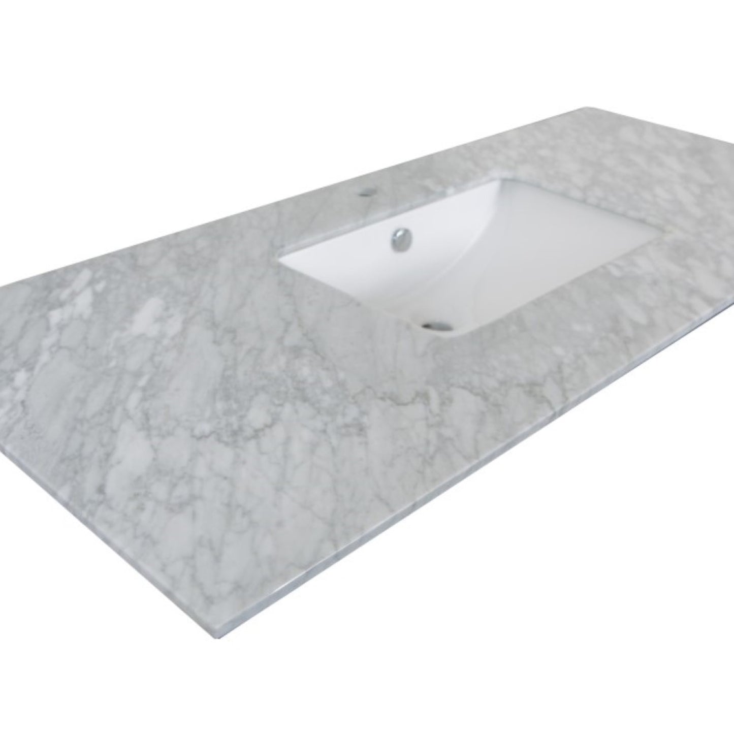 55.3" Single sink vanity Black White Marble