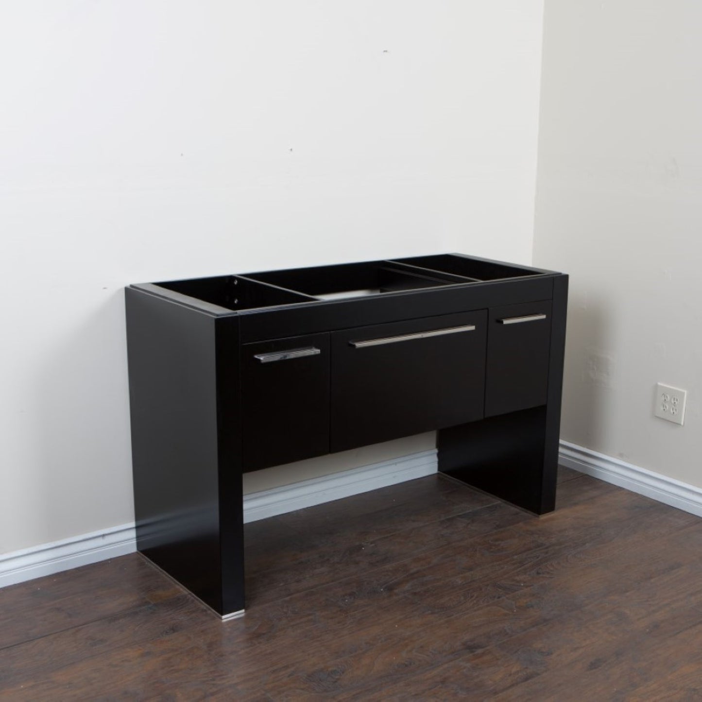 55.3" Single sink vanity Black White Marble