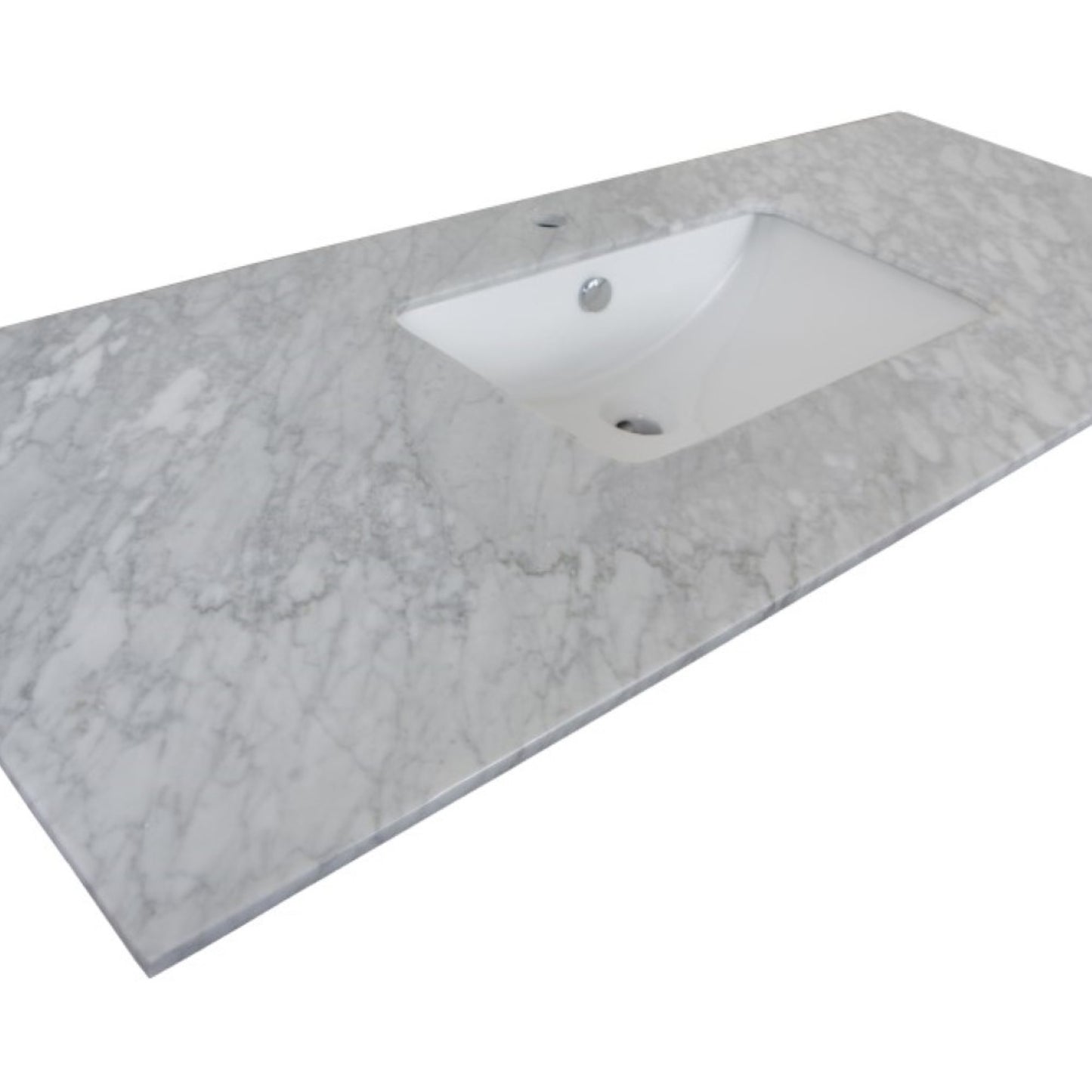 55.3" Single sink vanity Gray White Marble