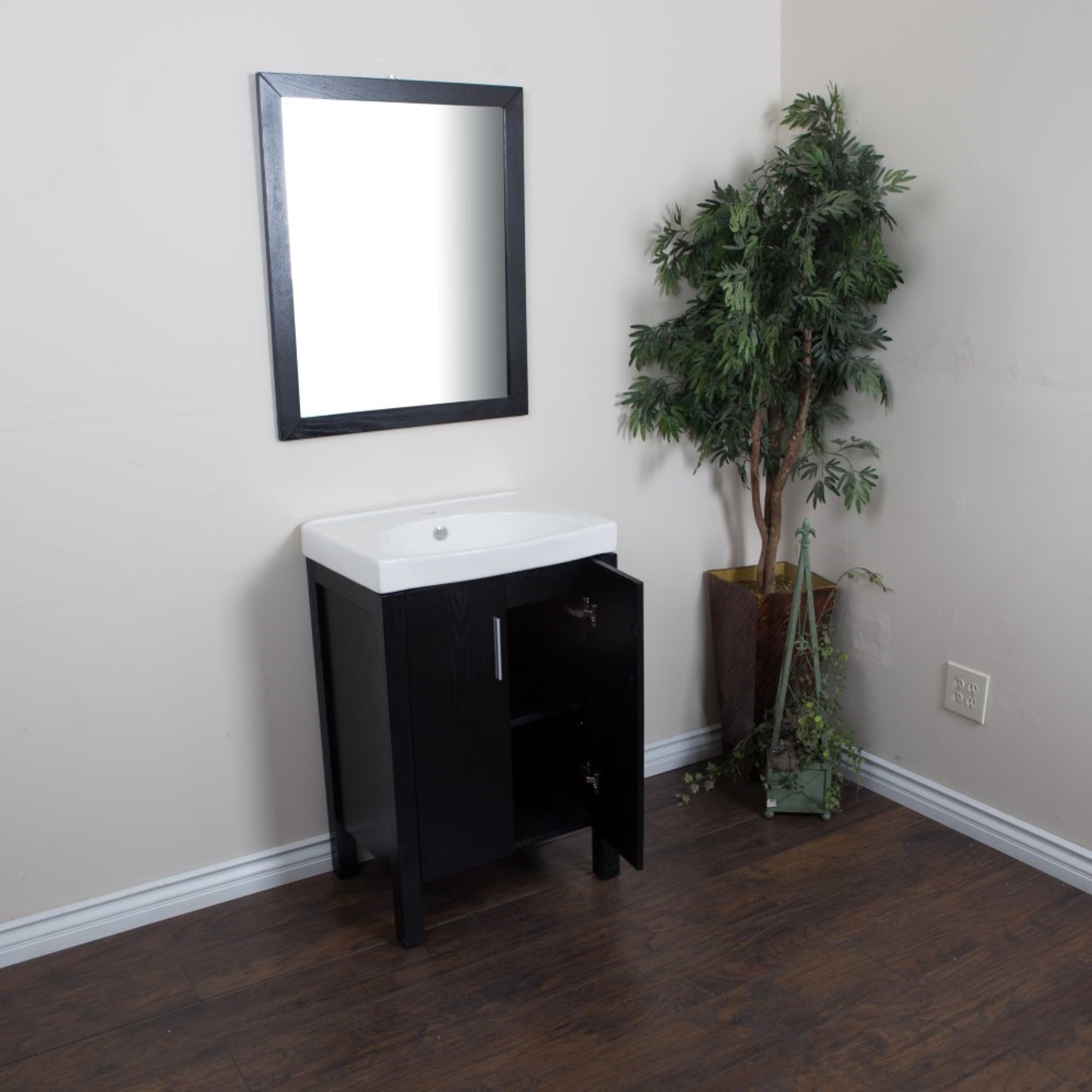 23.8" Single sink vanity Black
