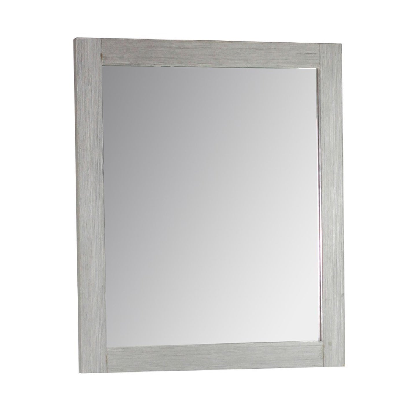 24" Rectangle Wood Frame Mirror in Gray Pine Finish