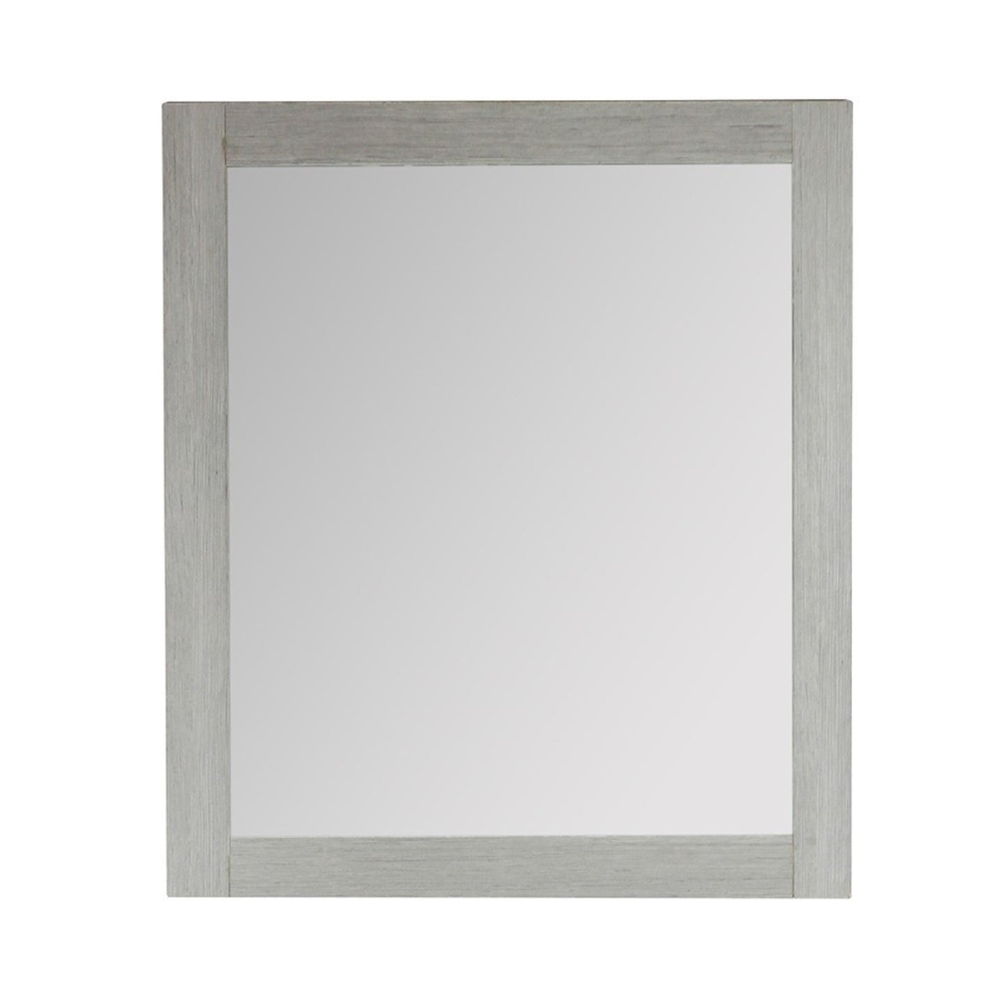 26" Rectangle Wood Frame Mirror in Gray Pine Finish