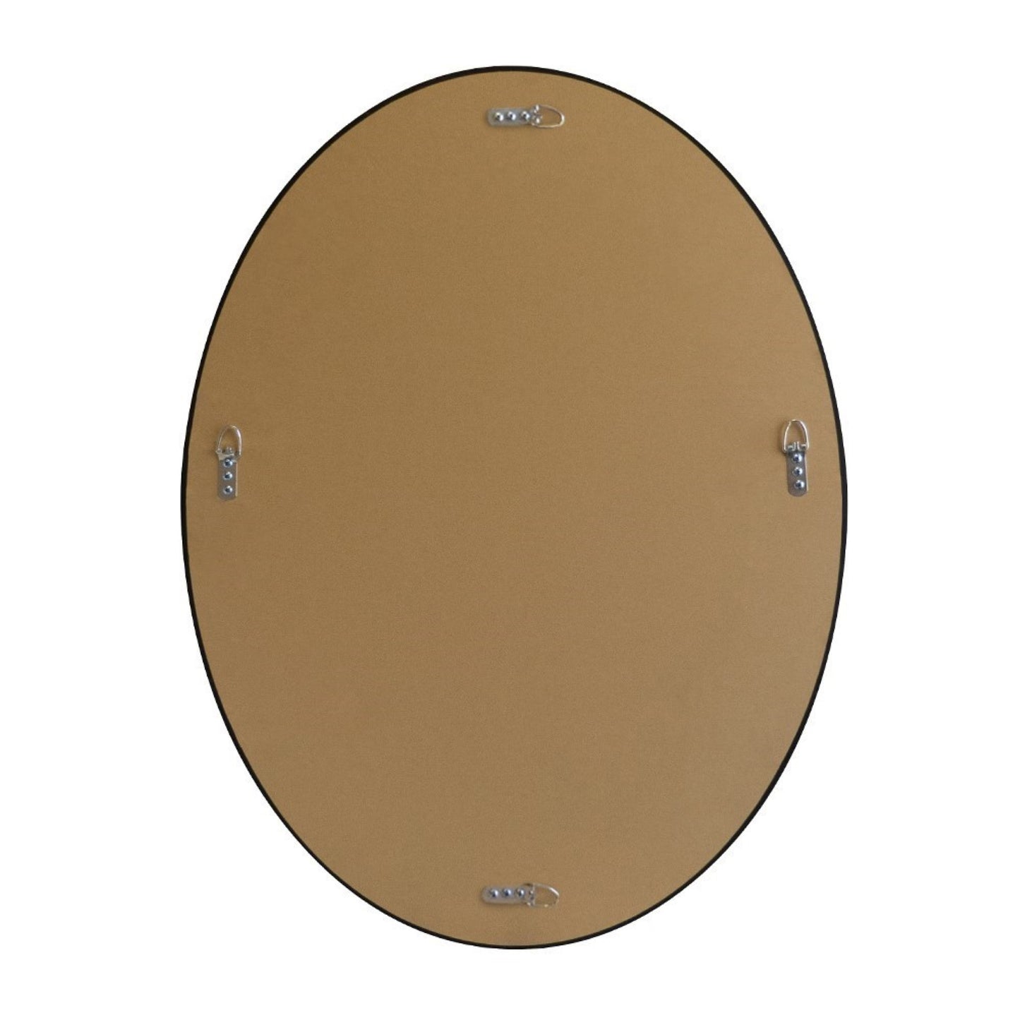 24" Oval Wood Grain Frame Mirror in Teak Finish
