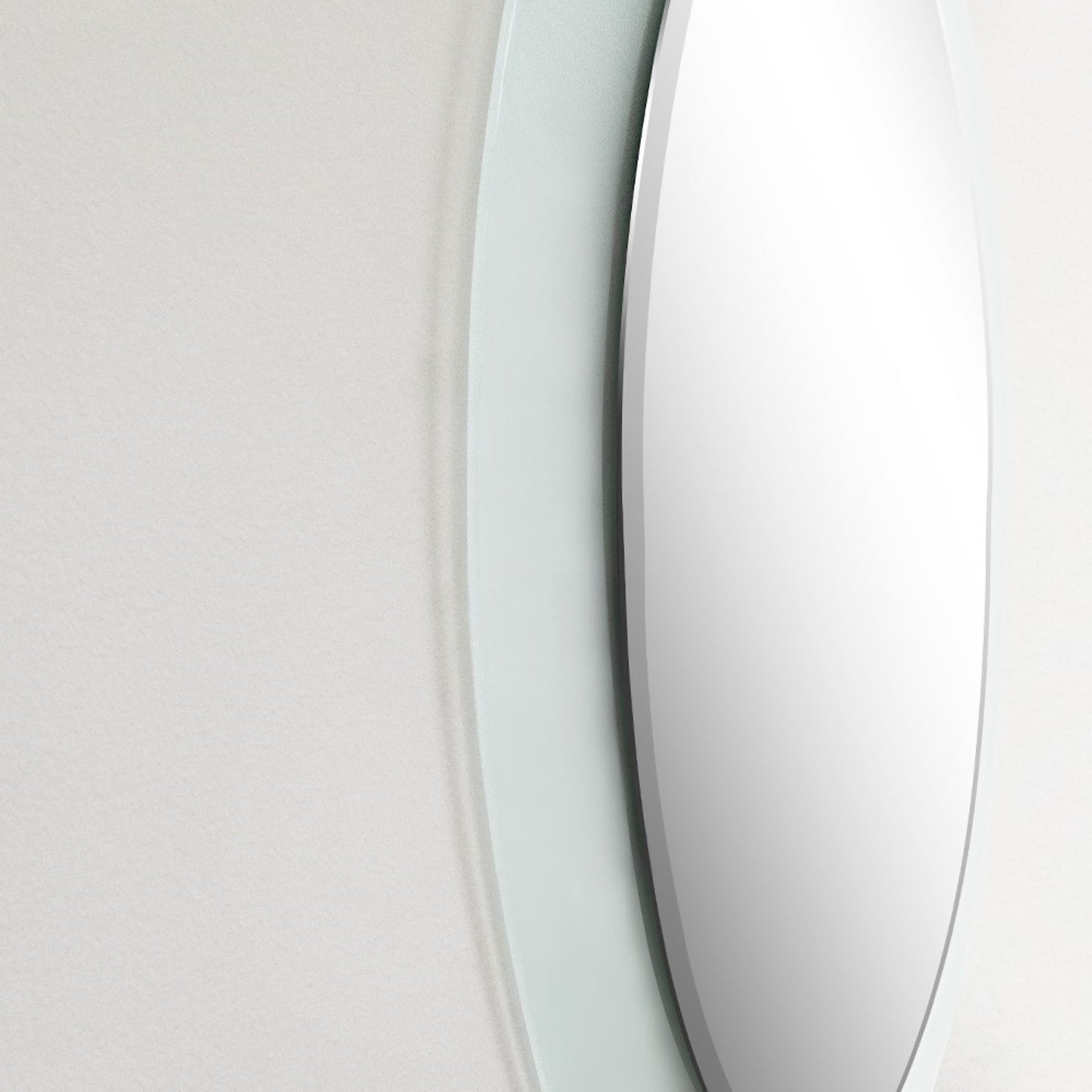 23" Oval Frosted Frame Mirror