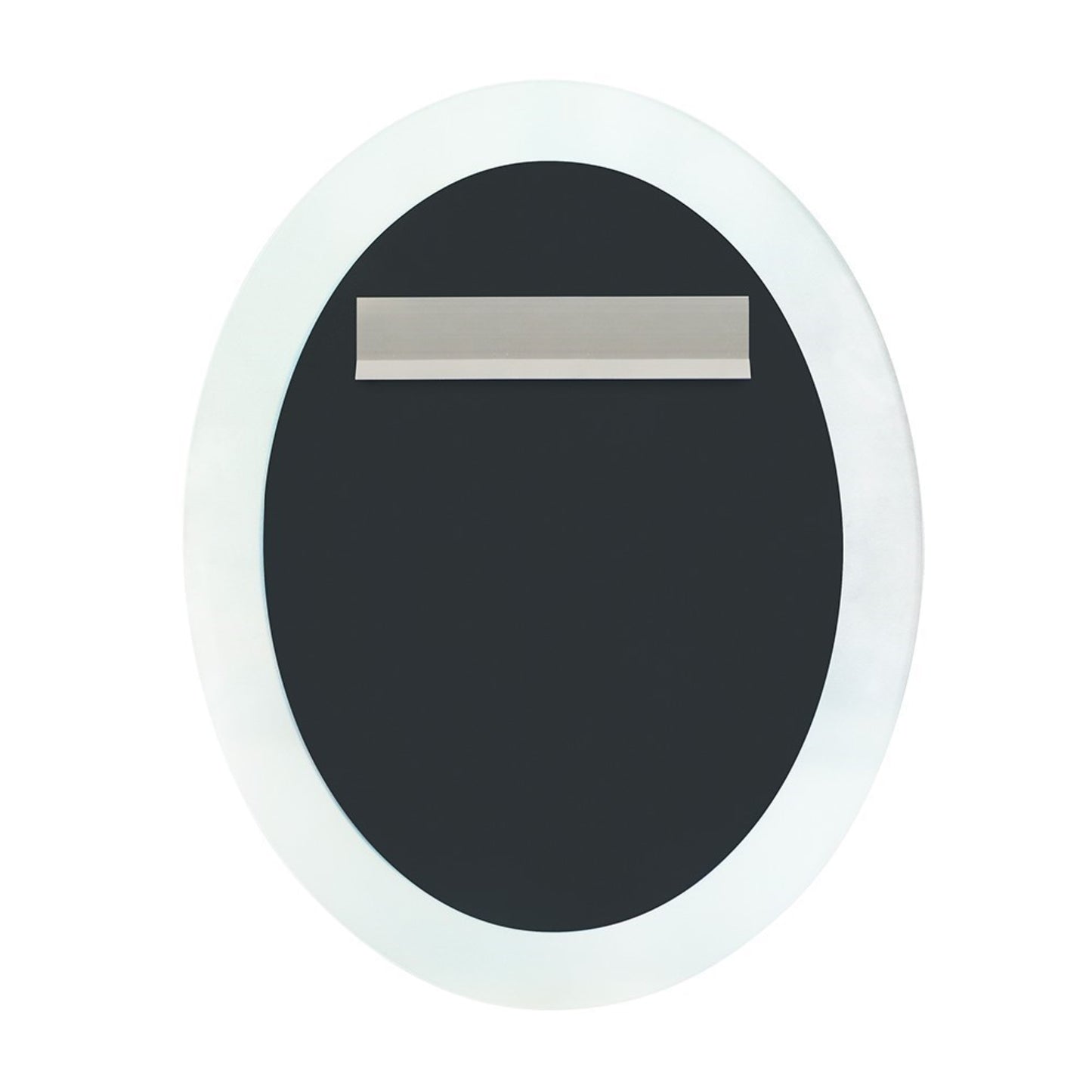 23" Oval Frosted Frame Mirror
