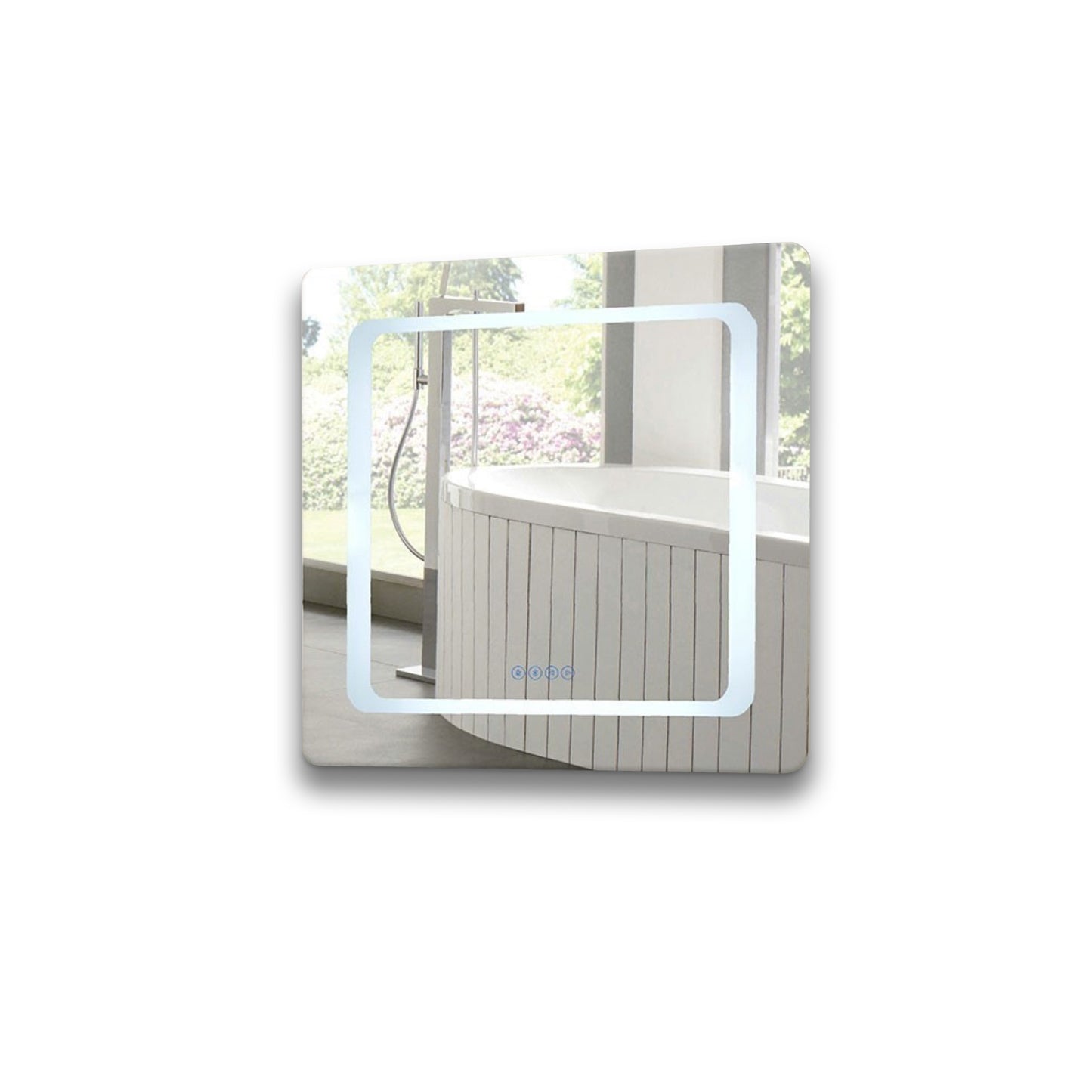 30" LED Bordered Illuminated Mirror with Bluetooth Speakers