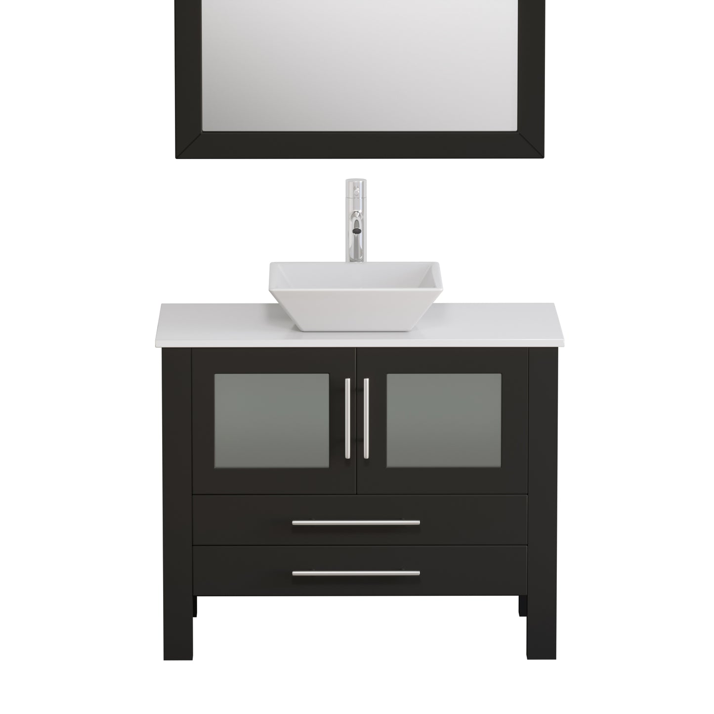Complete 36" Vanity Set with Polished Chrome Plumbing