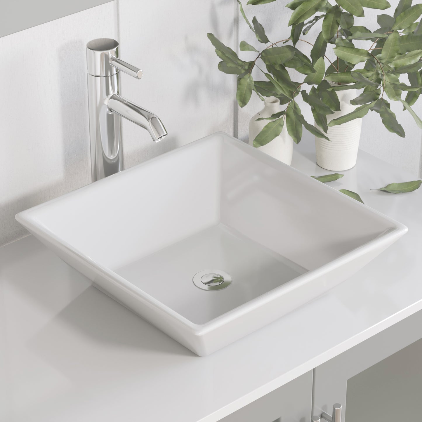 Complete 36" Gray Vanity Set with Polished Chrome Plumbing