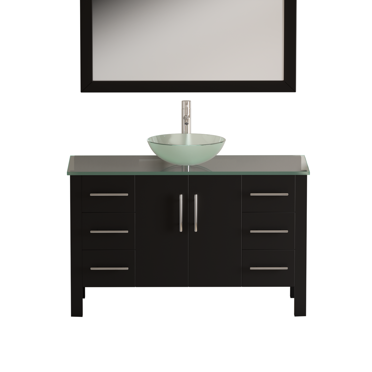 Complete 48" Espresso Vanity Set with Polished Chrome Plumbing