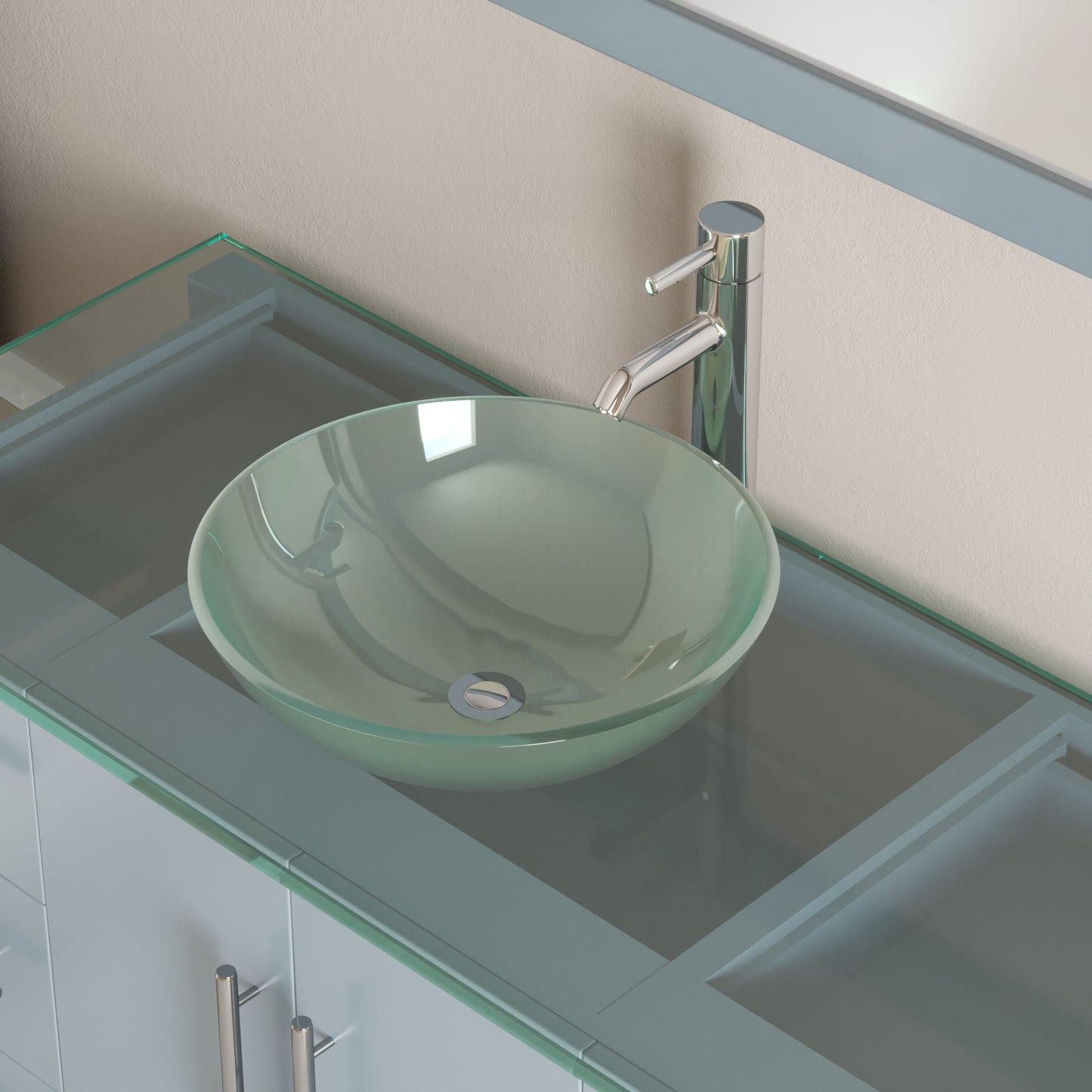 Complete 48" Gray Vanity Set with Polished Chrome Plumbing