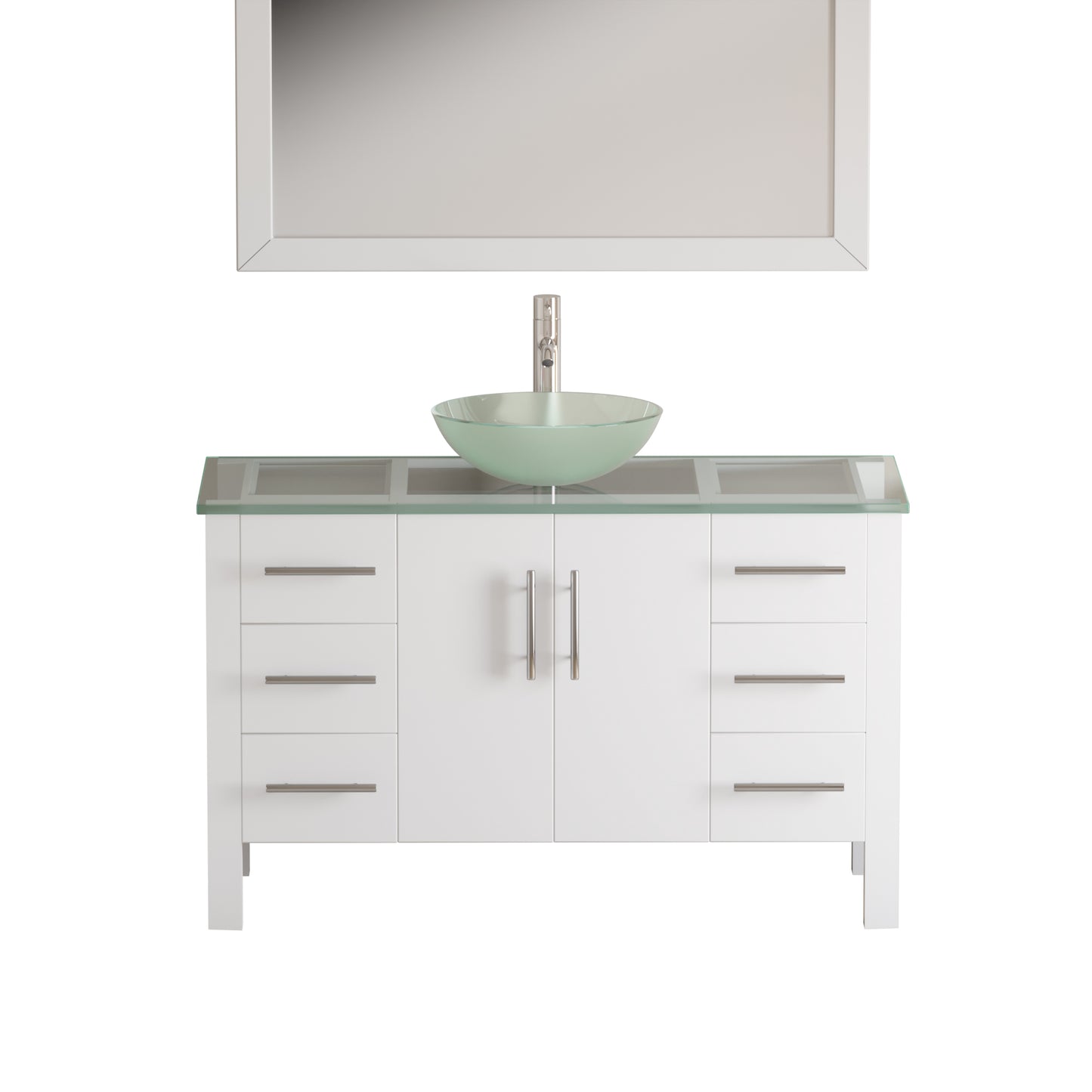 Complete 48" White Vanity Set with Polished Chrome Plumbing
