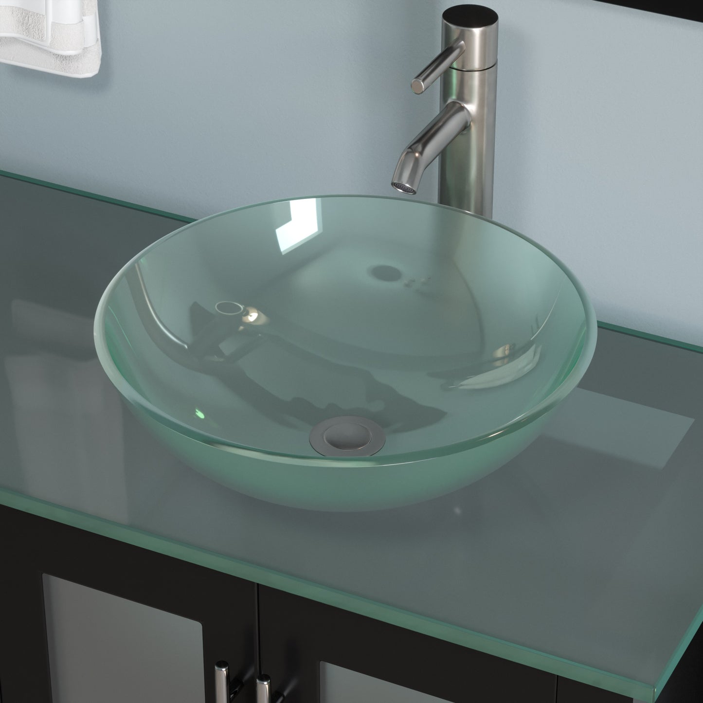 Complete 72" Vanity Set with Brushed Nickel Plumbing