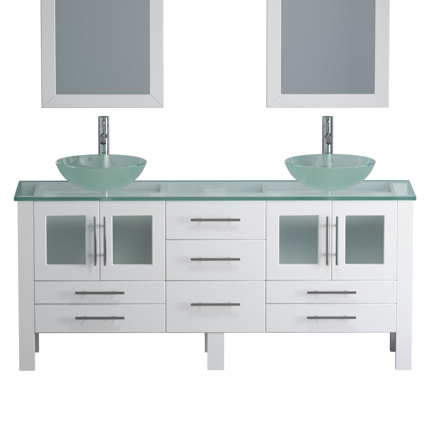 Complete 72" Vanity Set with Polished Chrome Plumbing