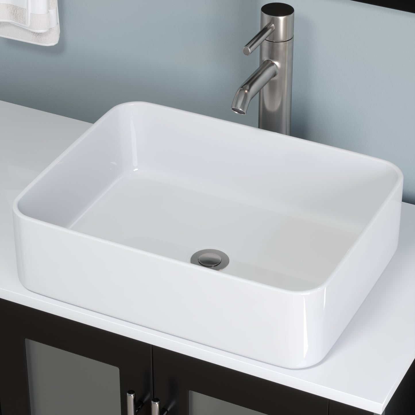 Complete 72" Vanity Set with Brushed Nickel Plumbing