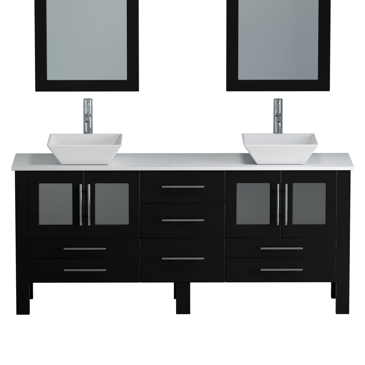 Complete 71" Vanity Set with Polished Chrome Plumbing