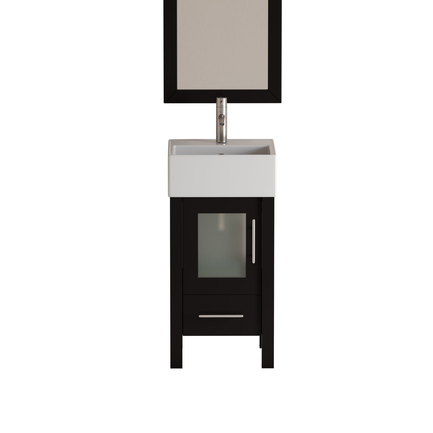 Complete 18" Vanity Set with Brushed Nickel Plumbing