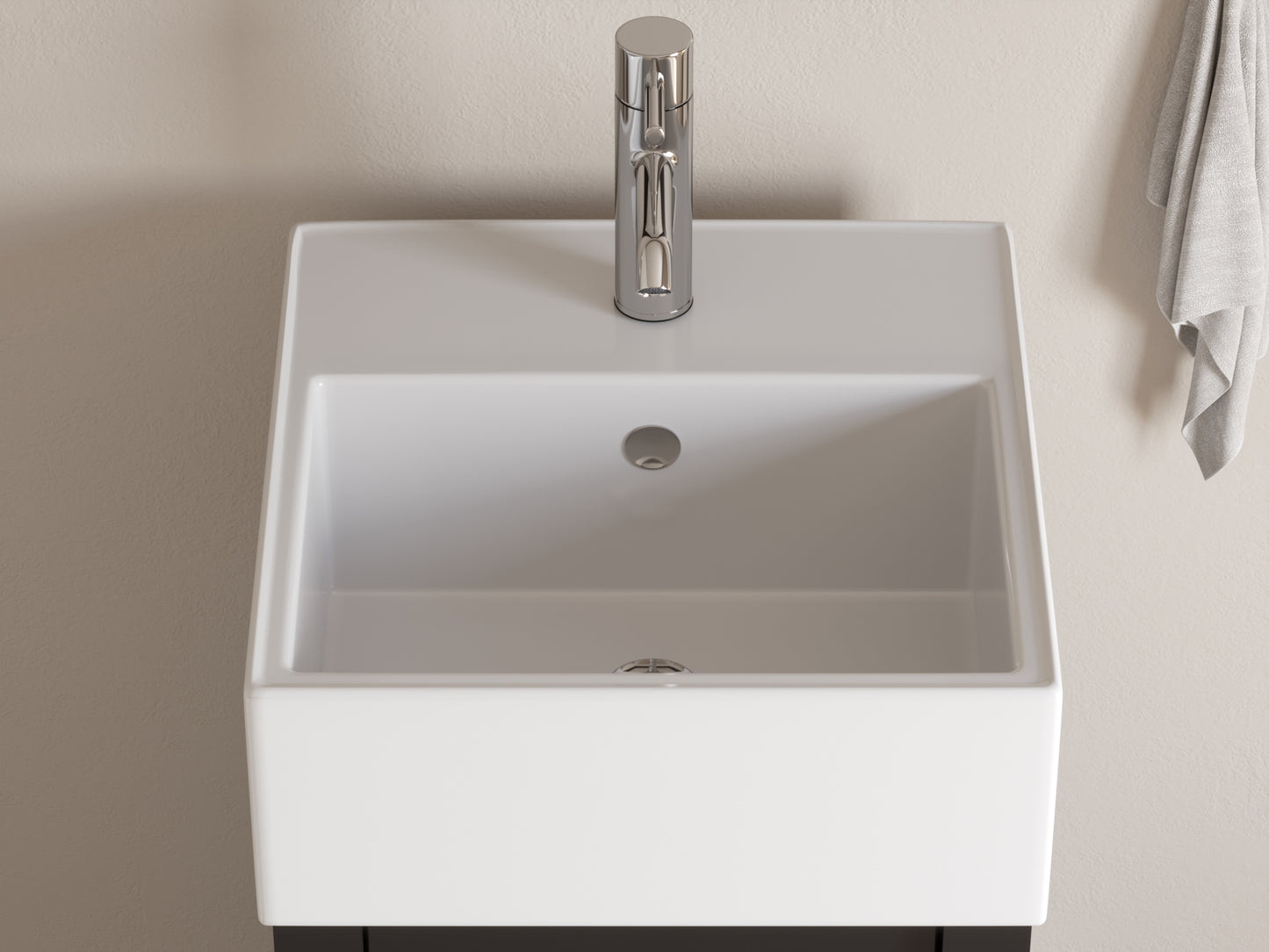 Complete 18" Vanity Set with Polished Chrome Plumbing