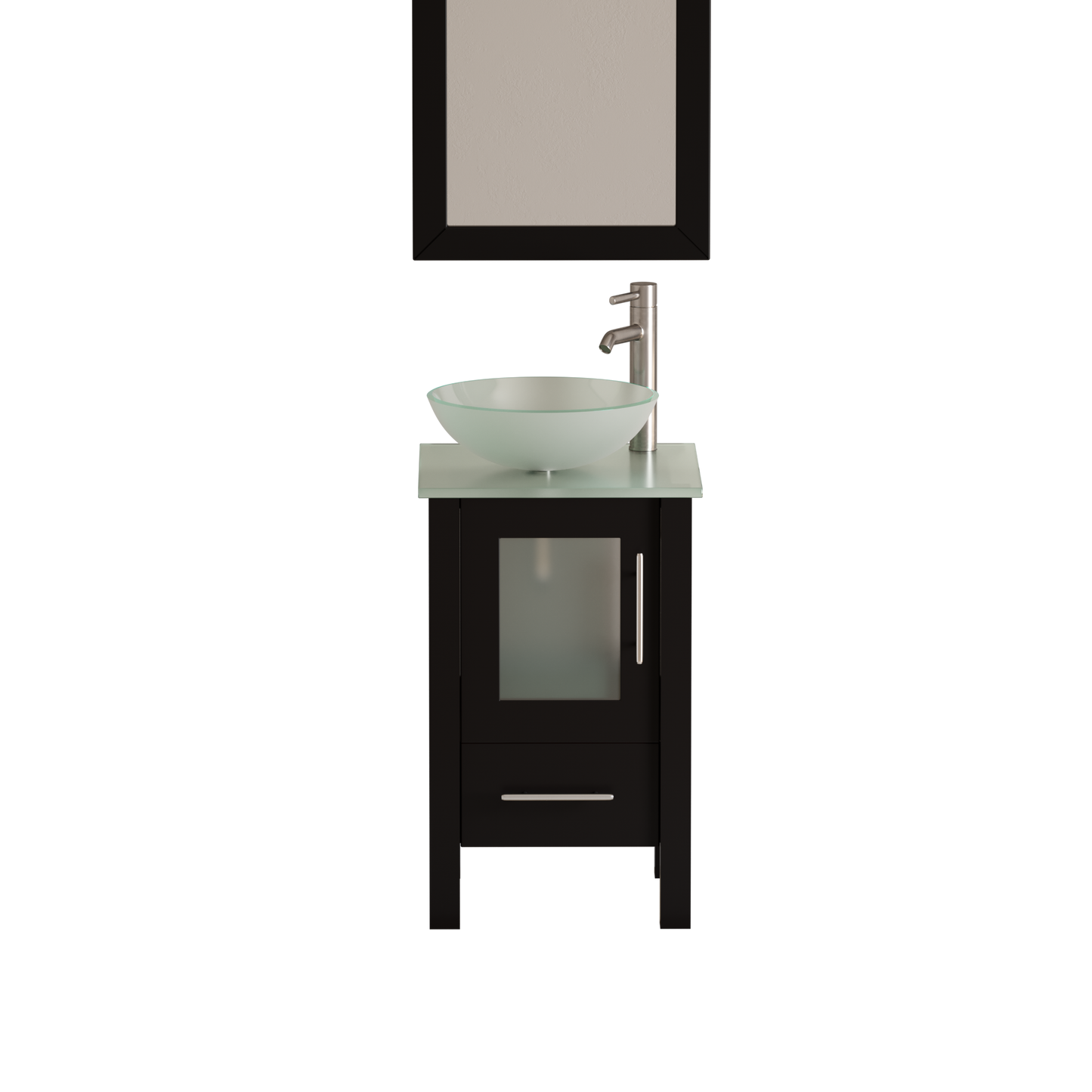 Complete 18" Vanity Set with Brushed Nickel Plumbing