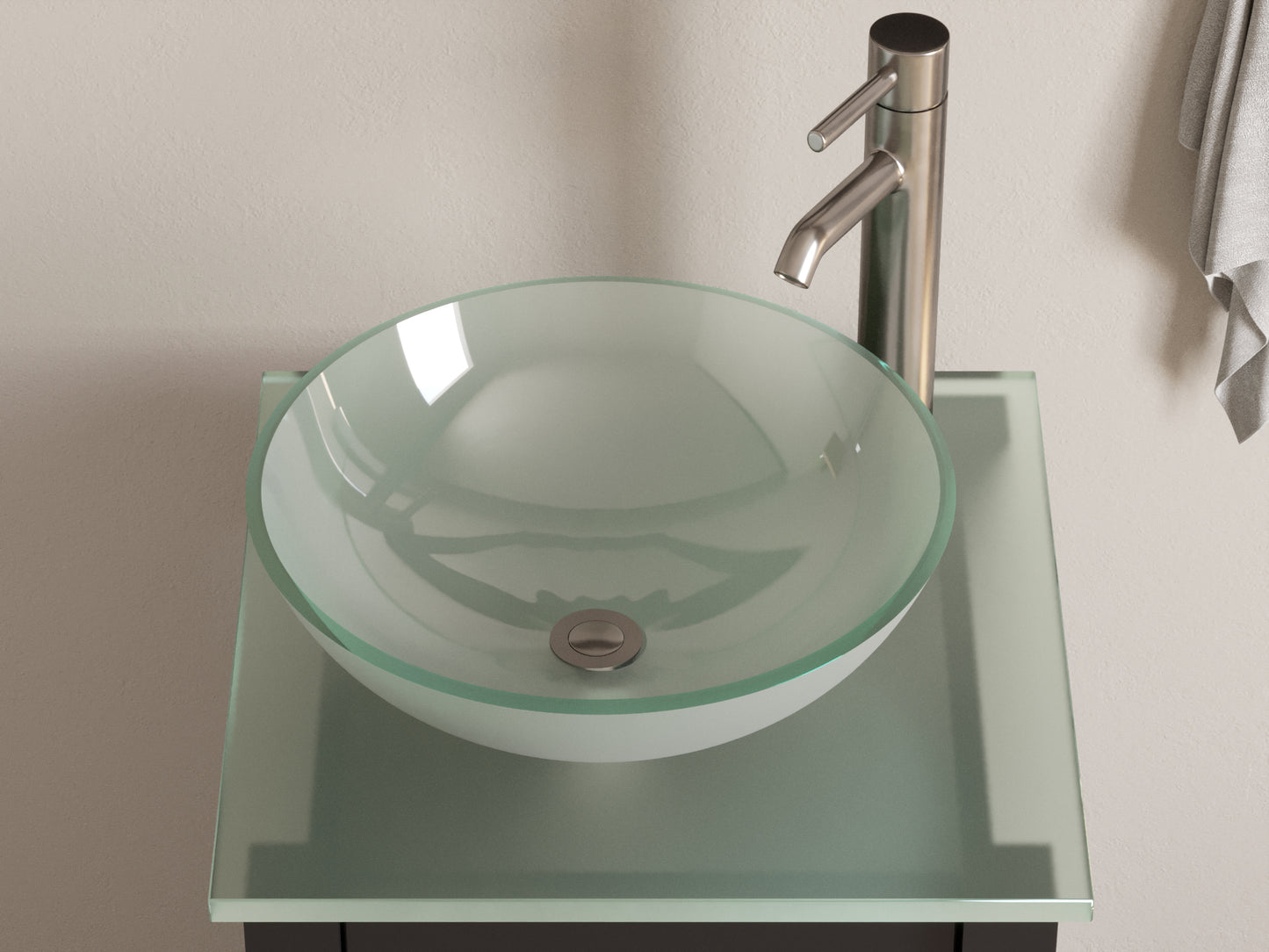 Complete 18" Vanity Set with Brushed Nickel Plumbing