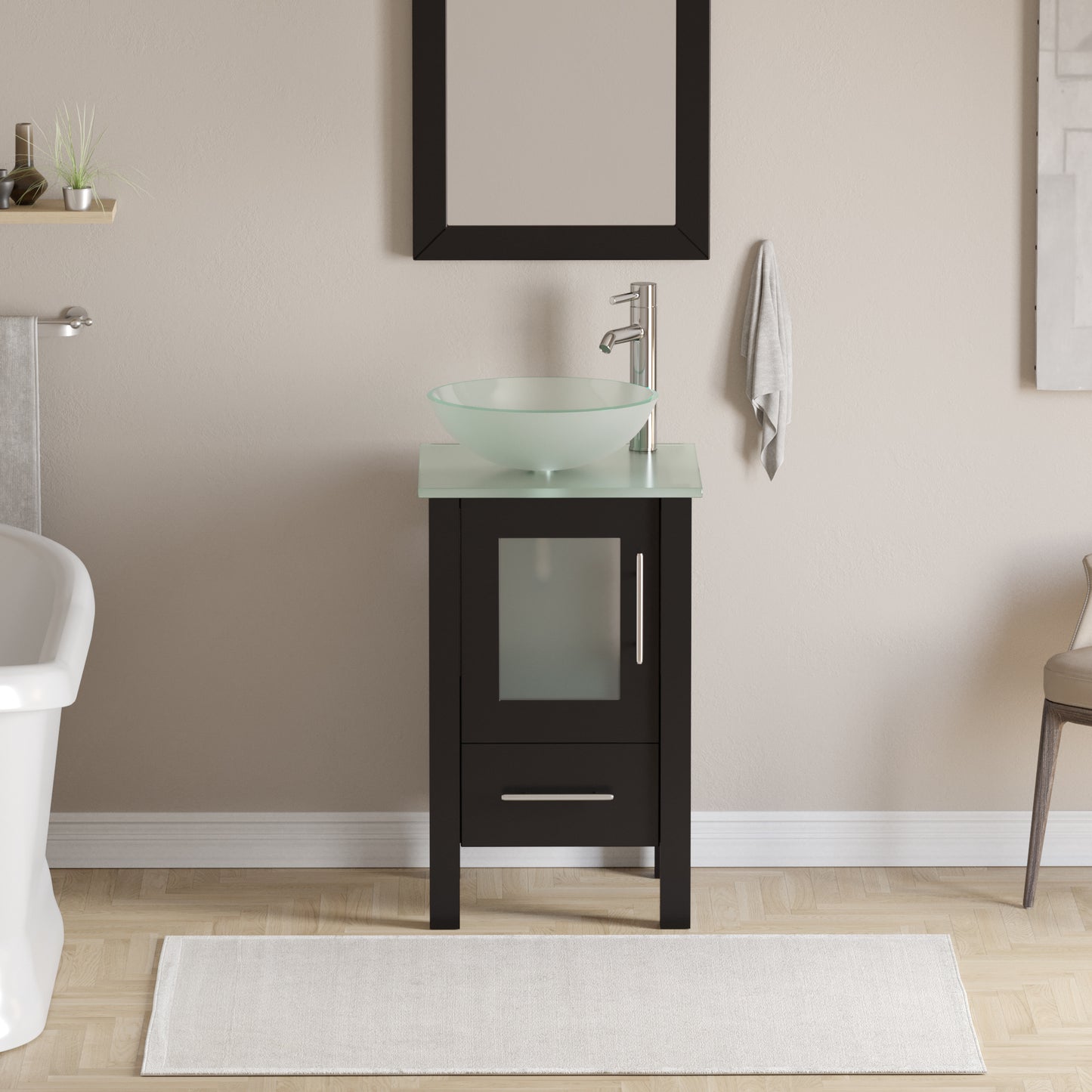 Complete 18" Vanity Set with Polished Chrome Plumbing