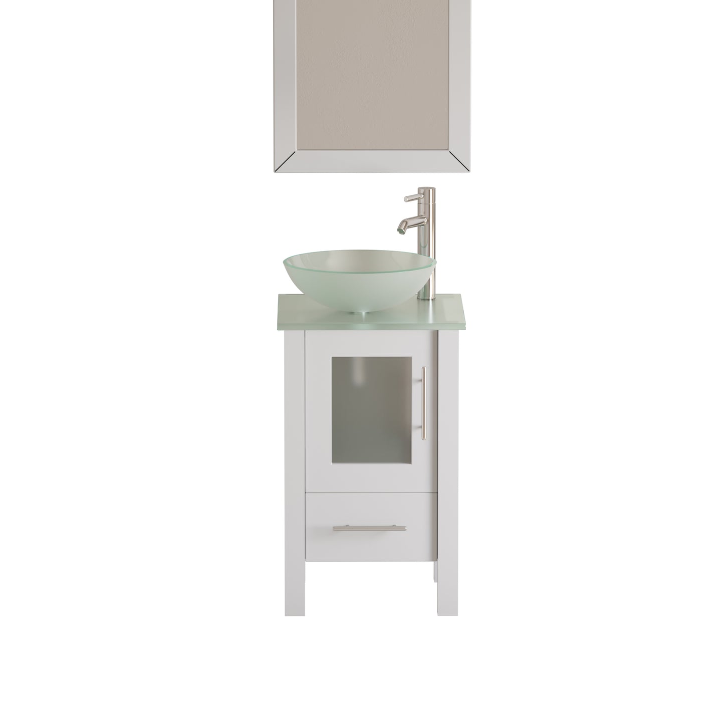 Complete 18" Wood and Vanity Set with Polished Chrome Plumbing