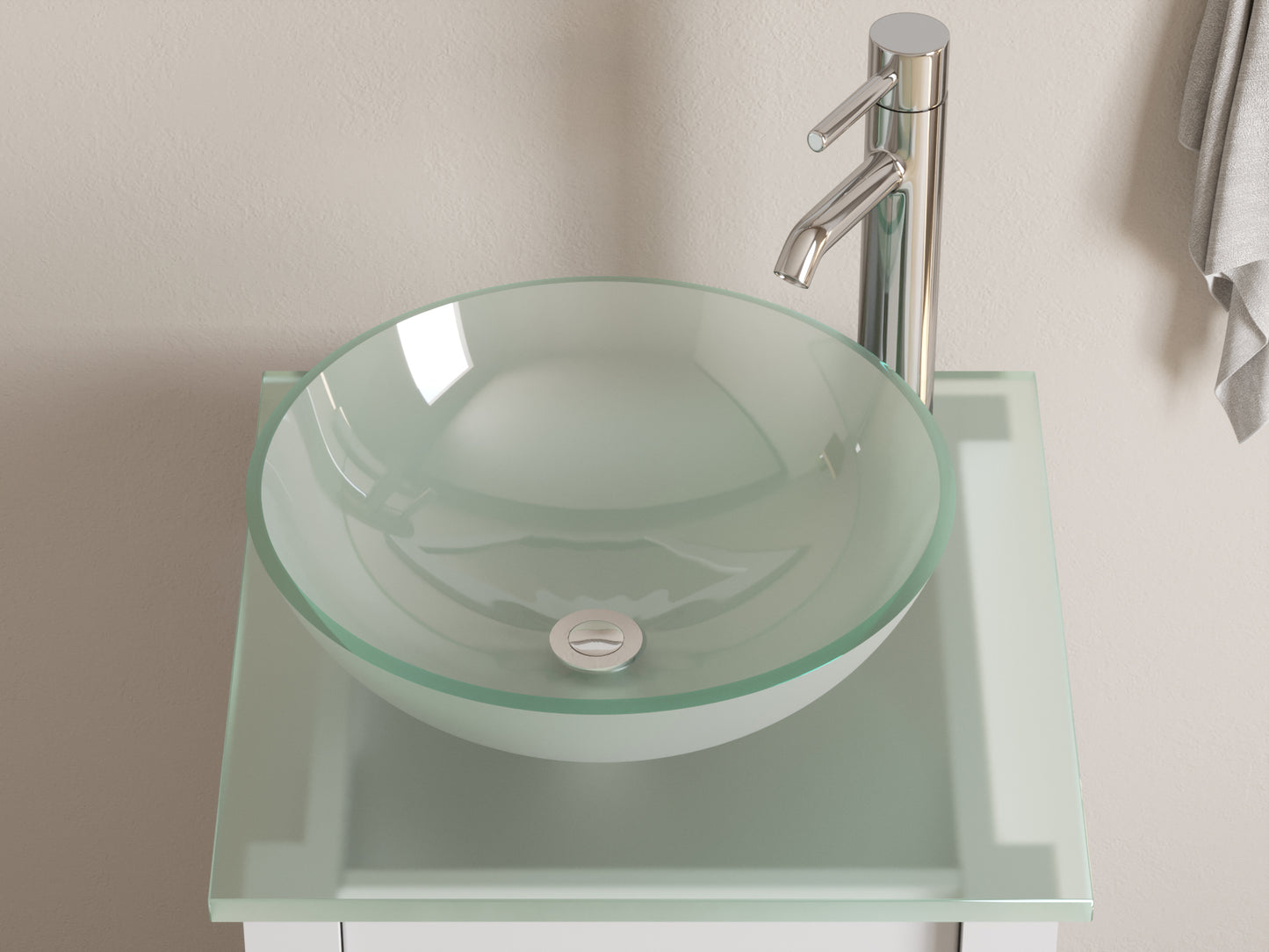 Complete 18" Wood and Vanity Set with Polished Chrome Plumbing