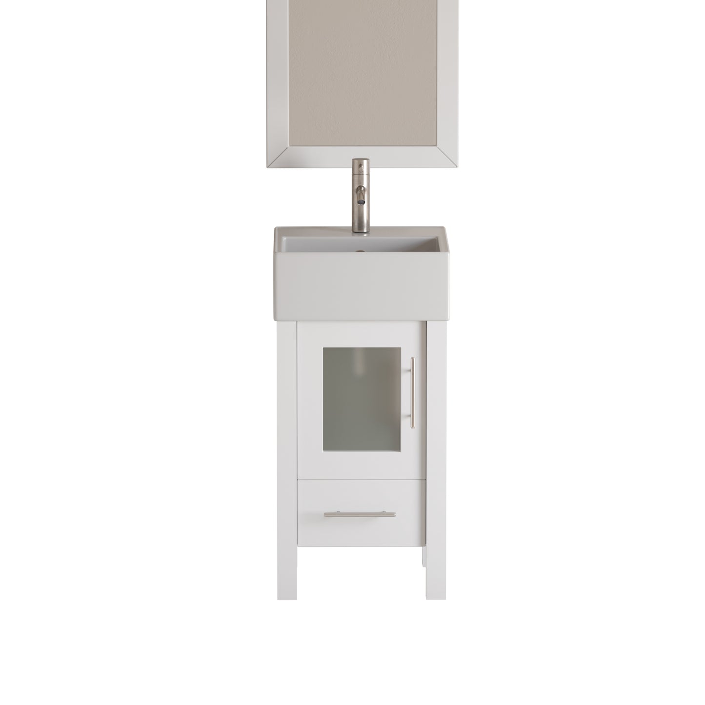 Complete 18" Vanity Set with Brushed Nickel Plumbing