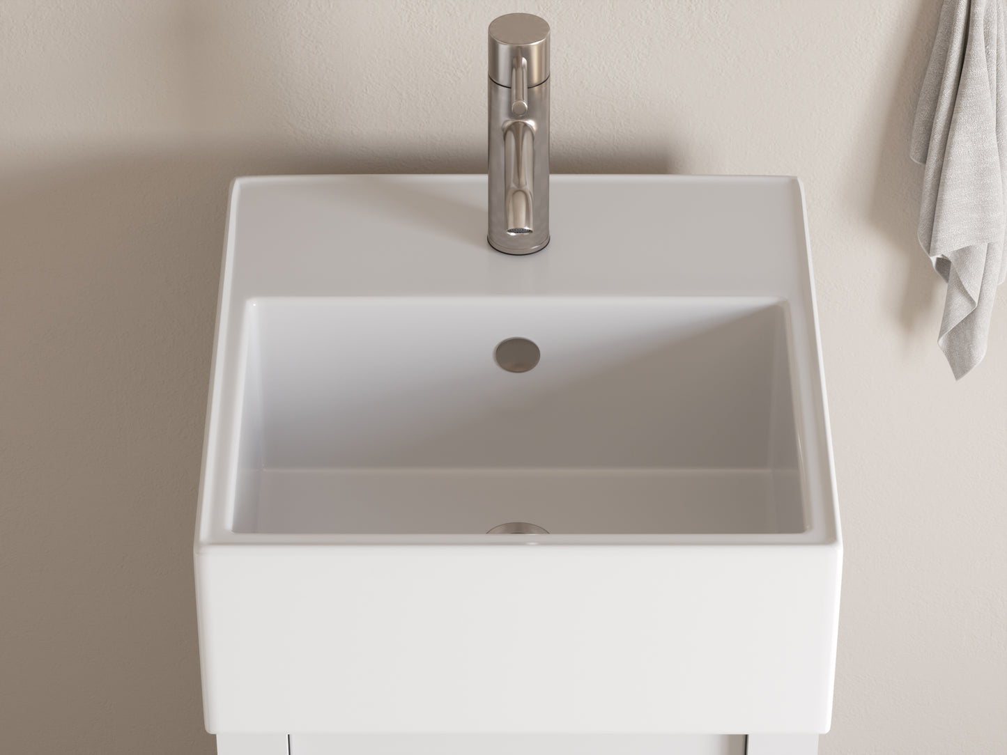 Complete 18" Vanity Set with Brushed Nickel Plumbing