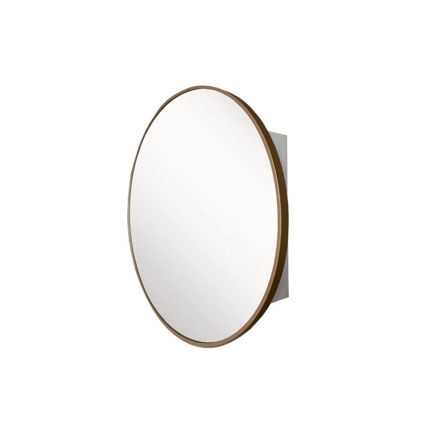 Round Metal Frame Medicine Cabinet in Brushed Gold