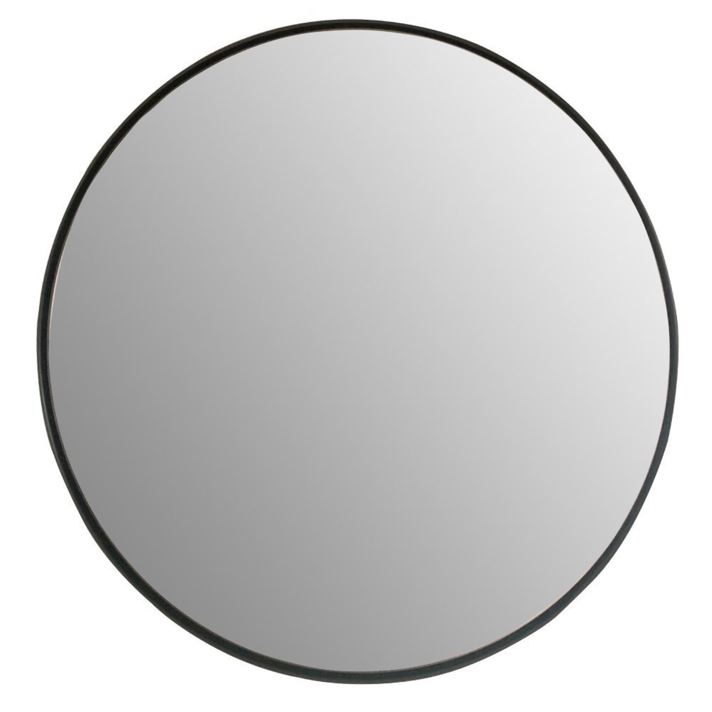 Round Metal Frame Mirror in Matte Black