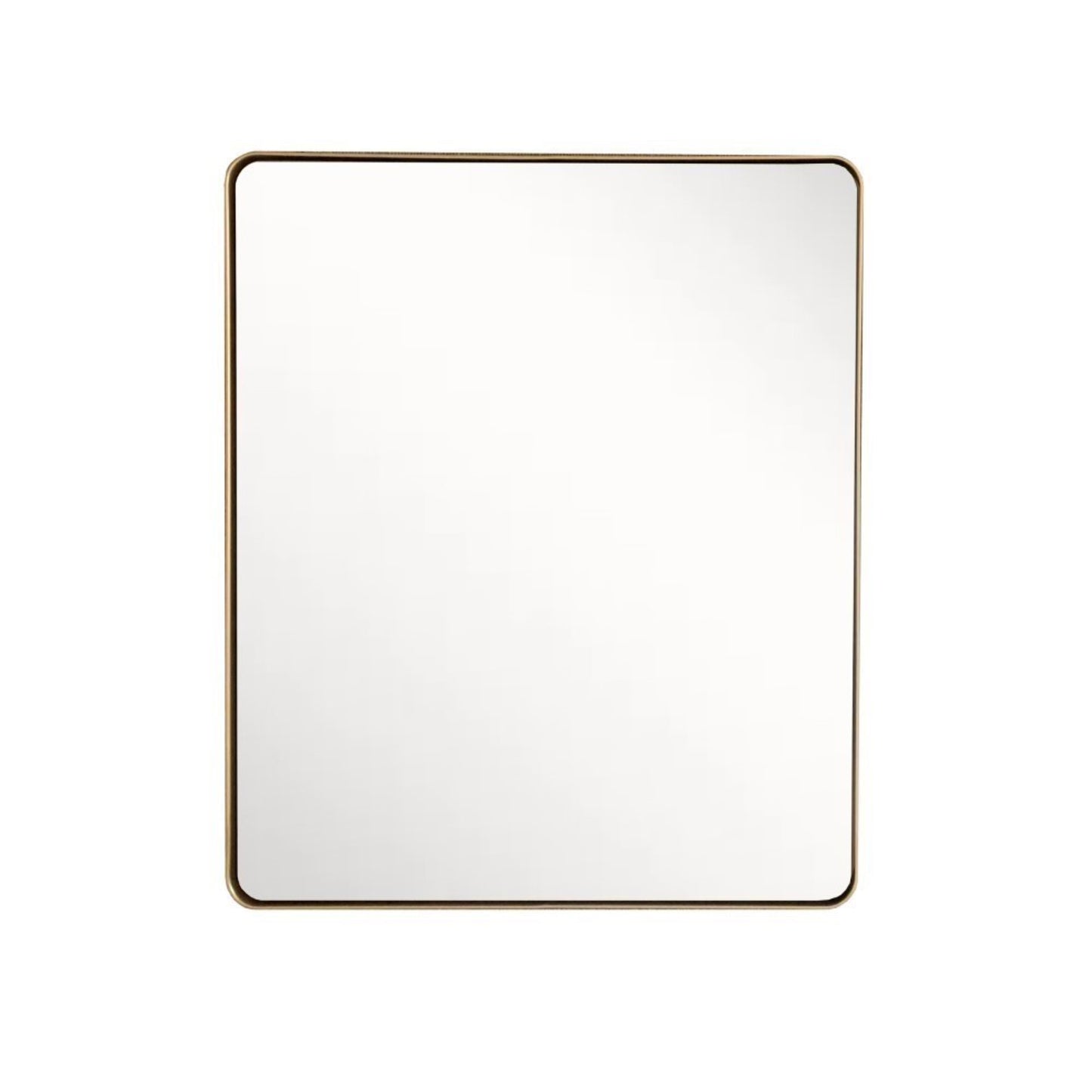 Rectangular Metal Frame Mirror in Brushed Gold