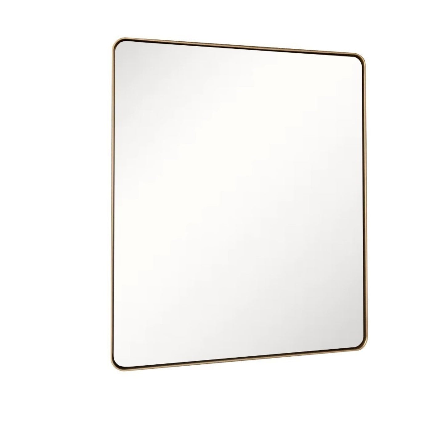 Rectangular Metal Frame Mirror in Brushed Gold