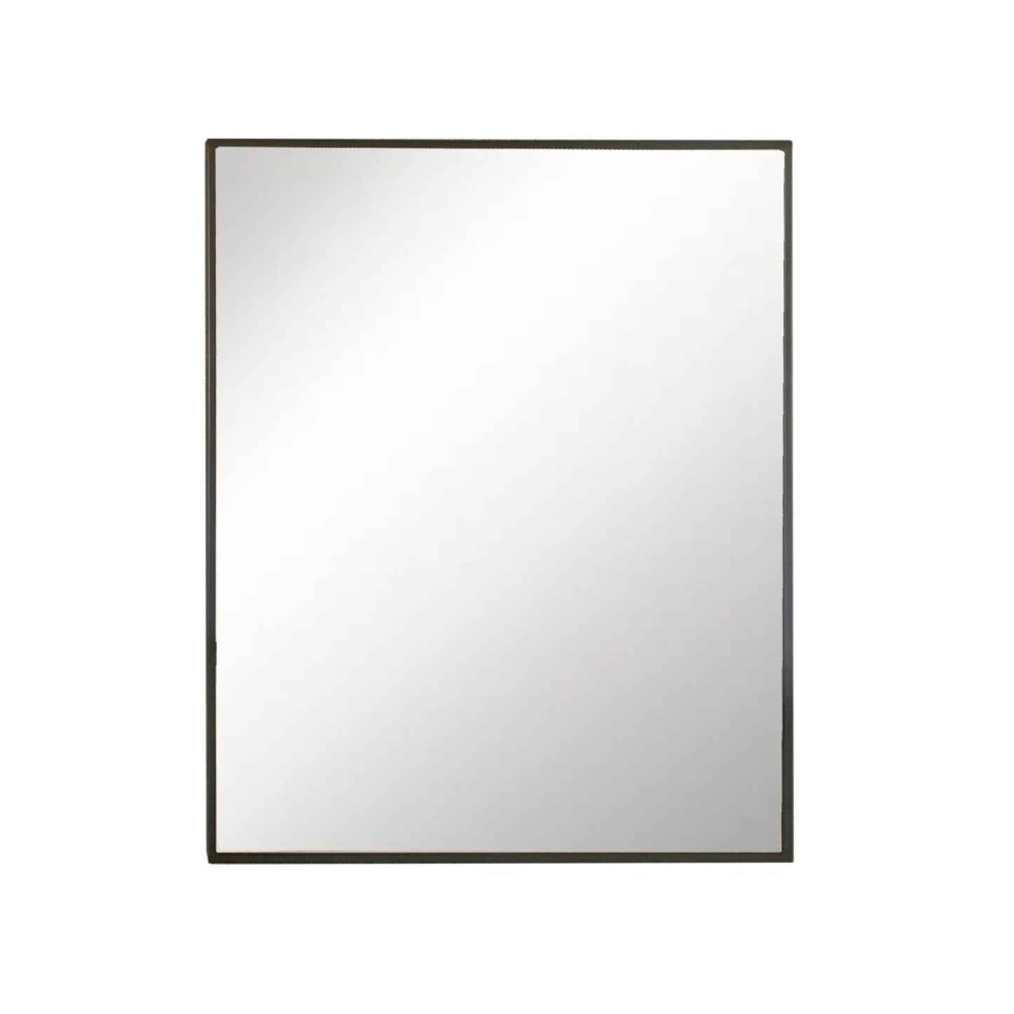 Rectangular Metal Frame Mirror in Matte Black