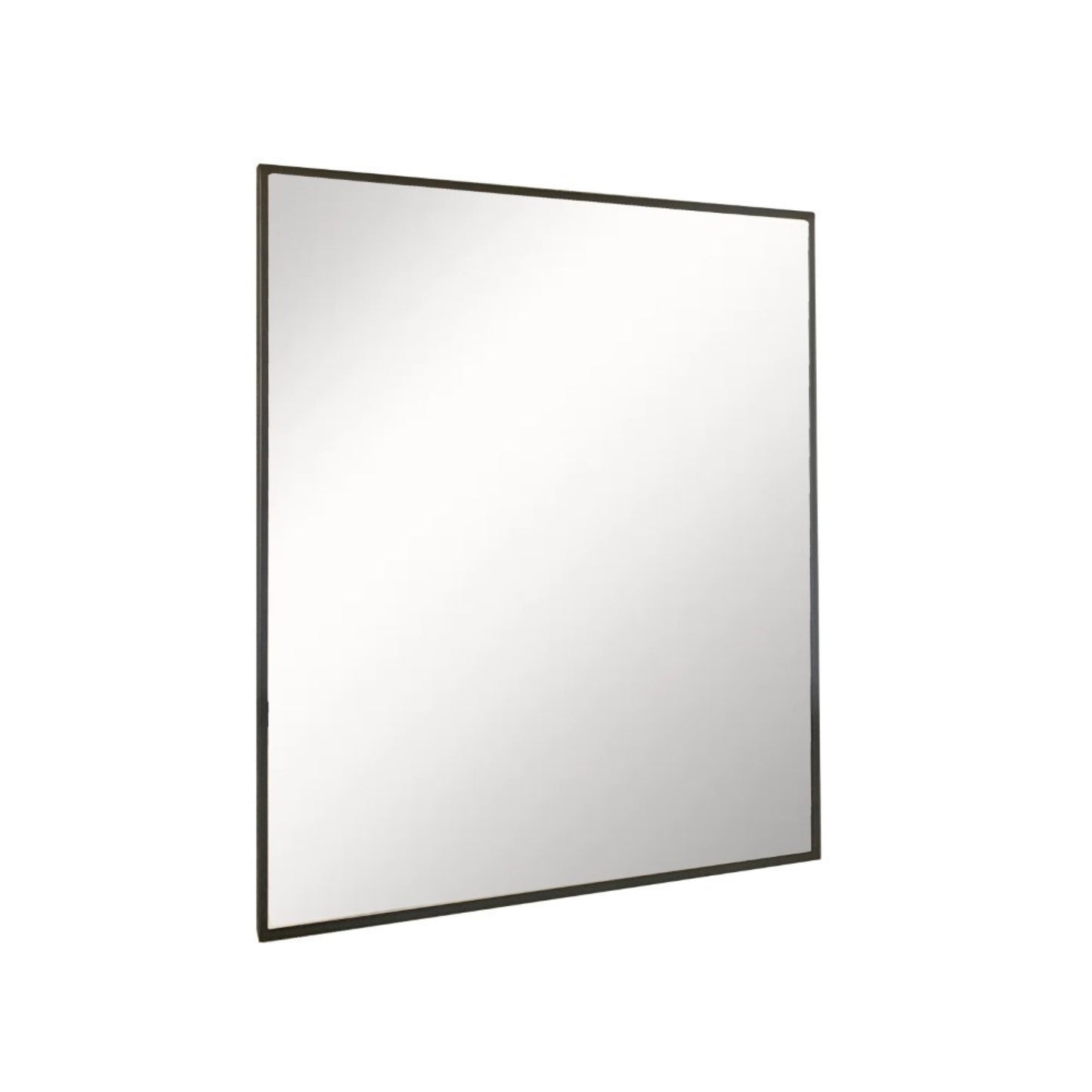 Rectangular Metal Frame Mirror in Matte Black