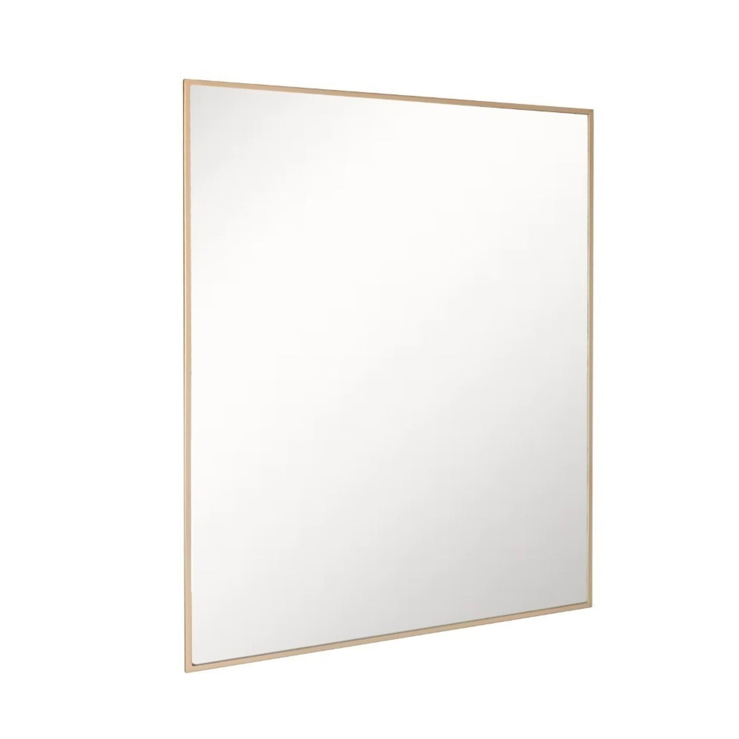 Rectangular Metal Frame Mirror in Brushed Gold