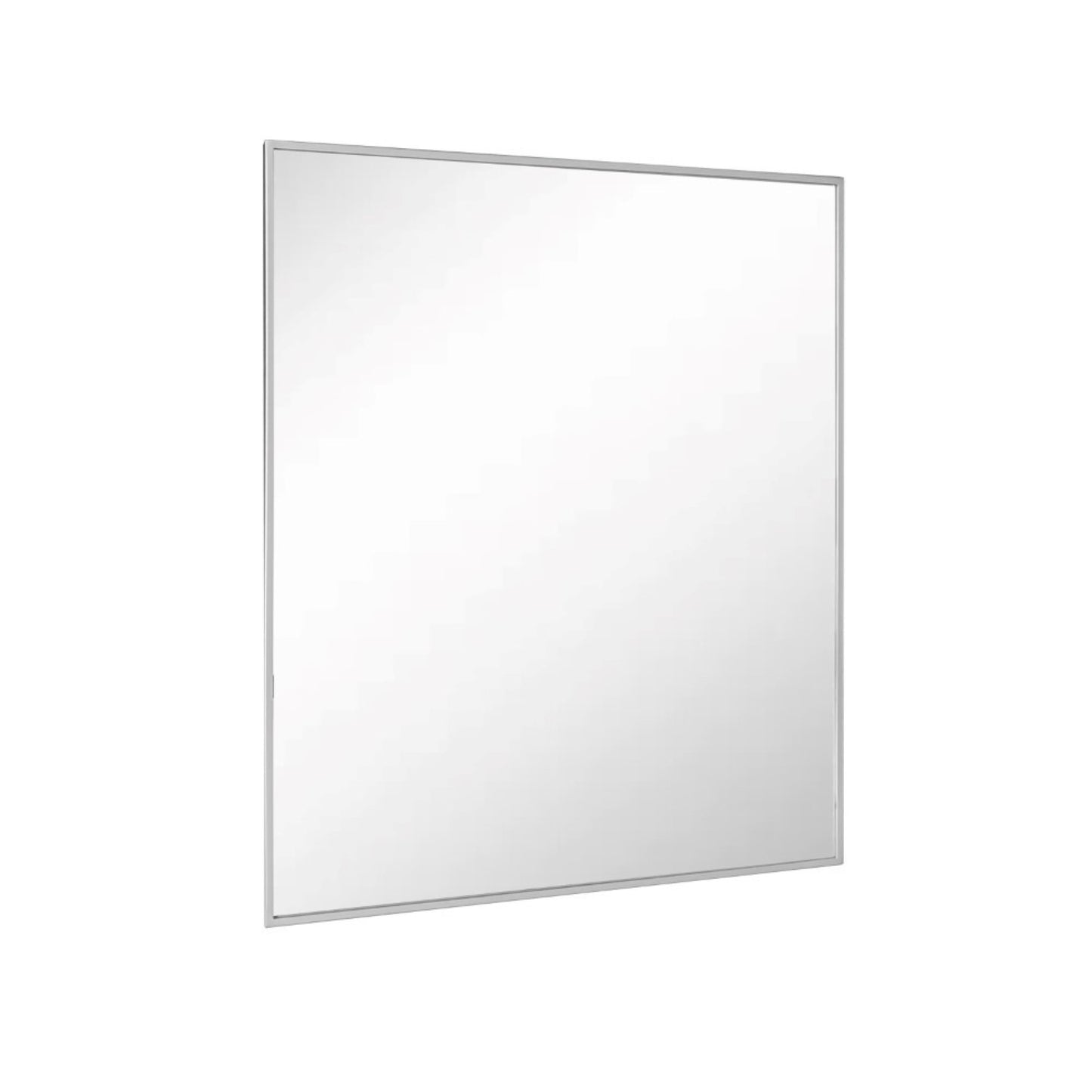 Rectangular Metal Frame Mirror in Brushed Silver