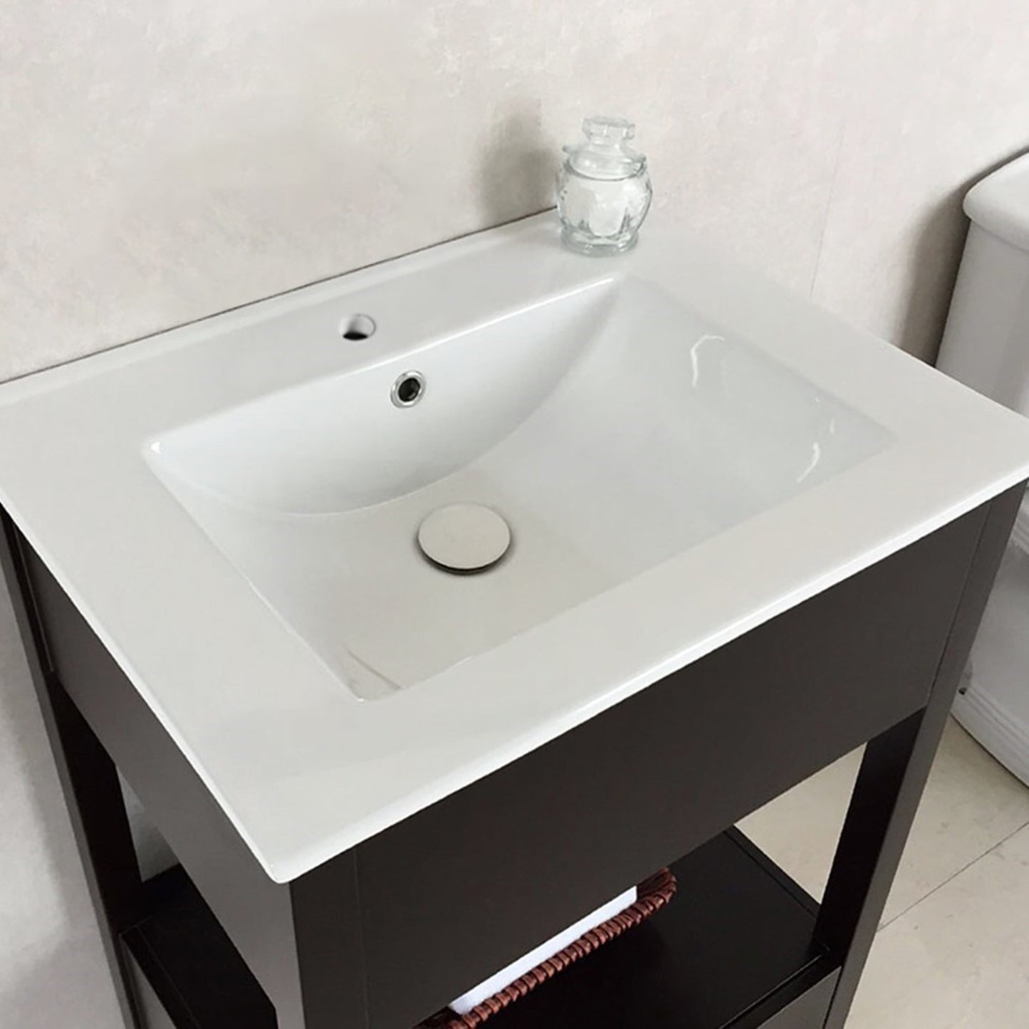 24" Single sink vanity manufactured wood espresso