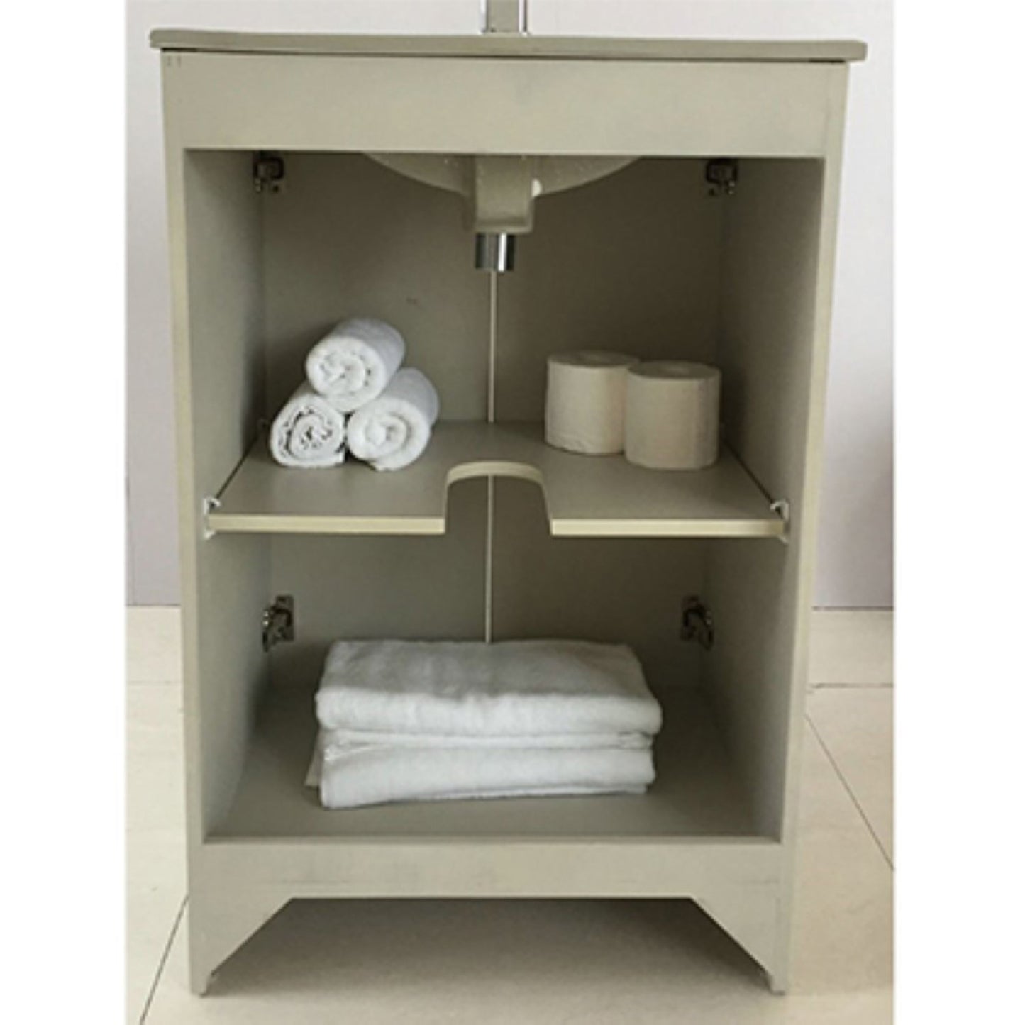 24" Single sink vanity manufactured wood light gray