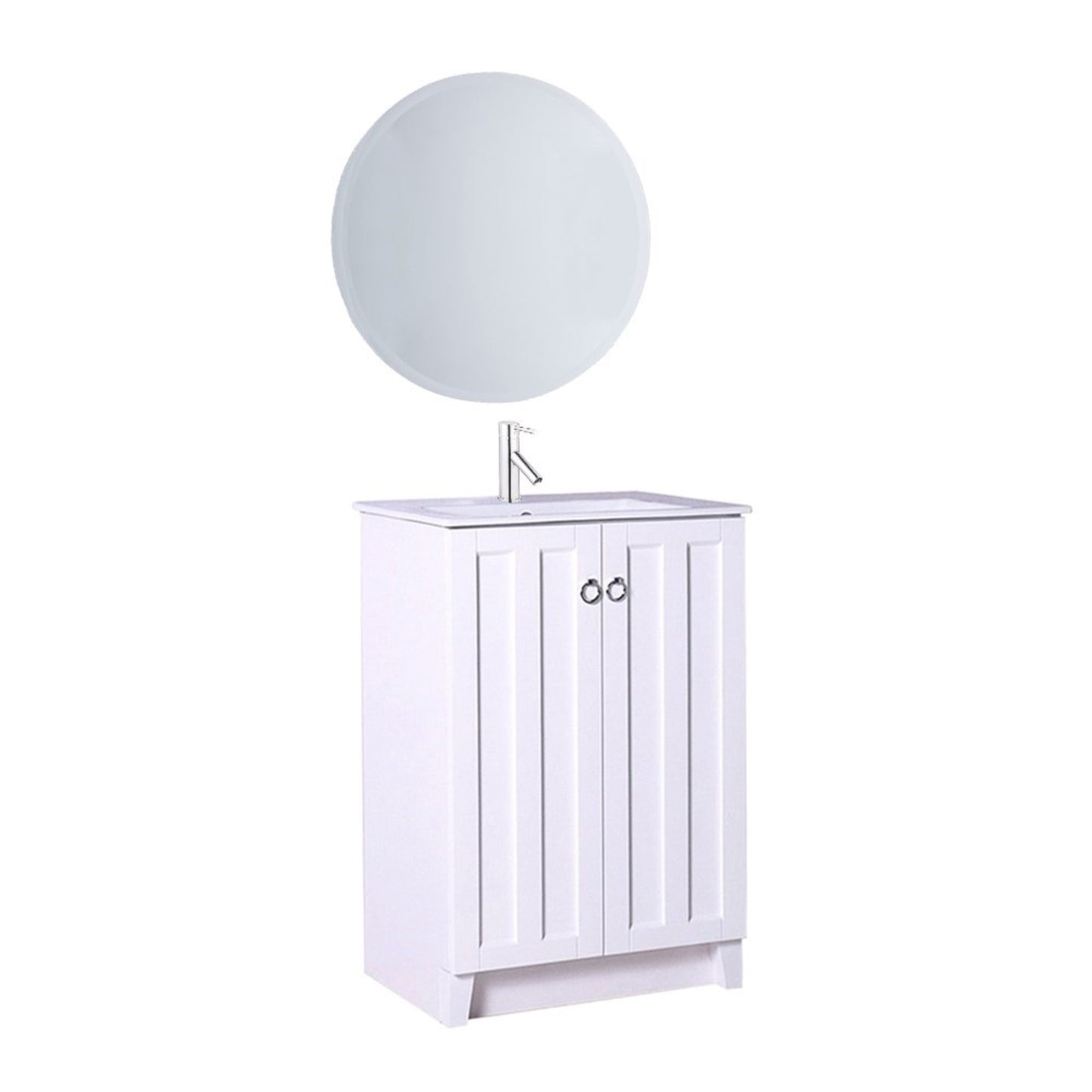 24" Single sink vanity manufactured wood white