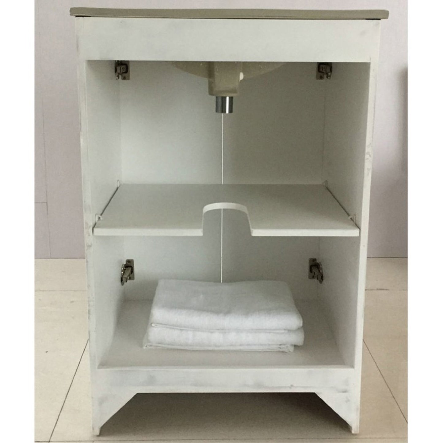 24" Single sink vanity manufactured wood white